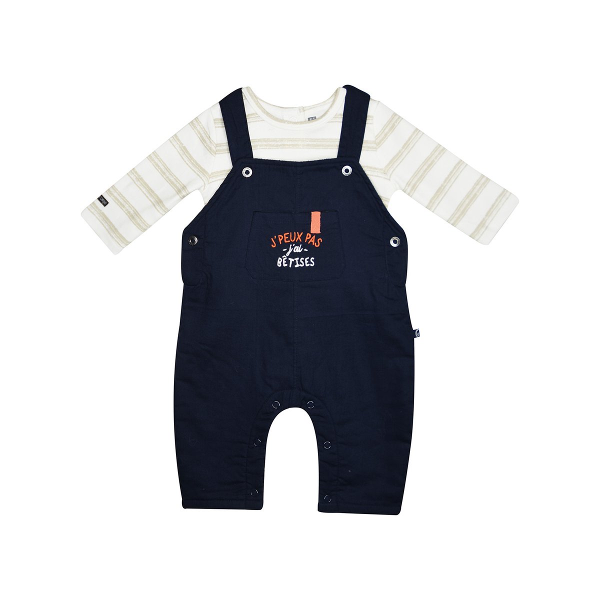 Tshirt salopette madj long bebe bleu, SUCRE D'ORGE