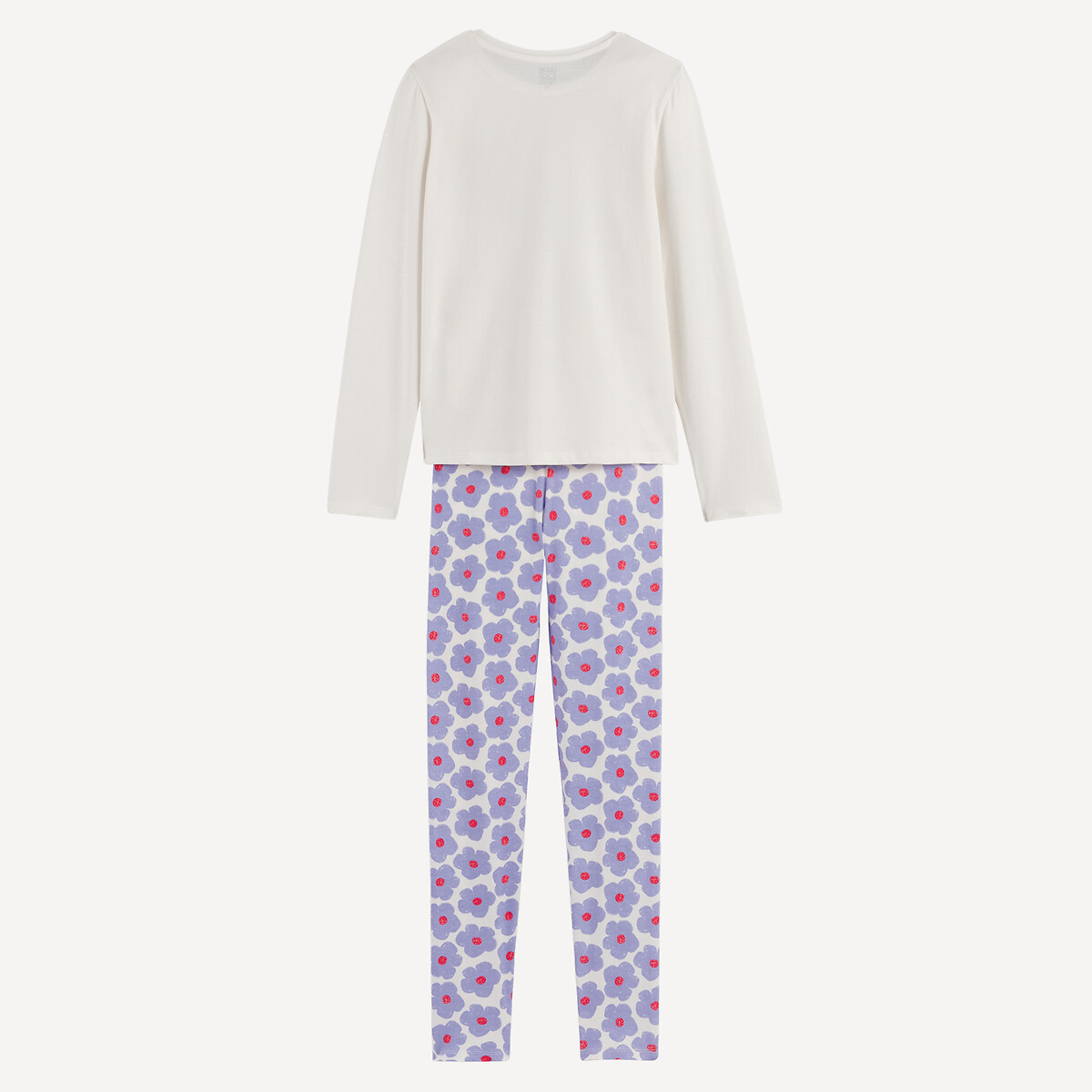 Pyjama en coton, bas imprimé fleuri multicolore, LA REDOUTE COLLECTIONS