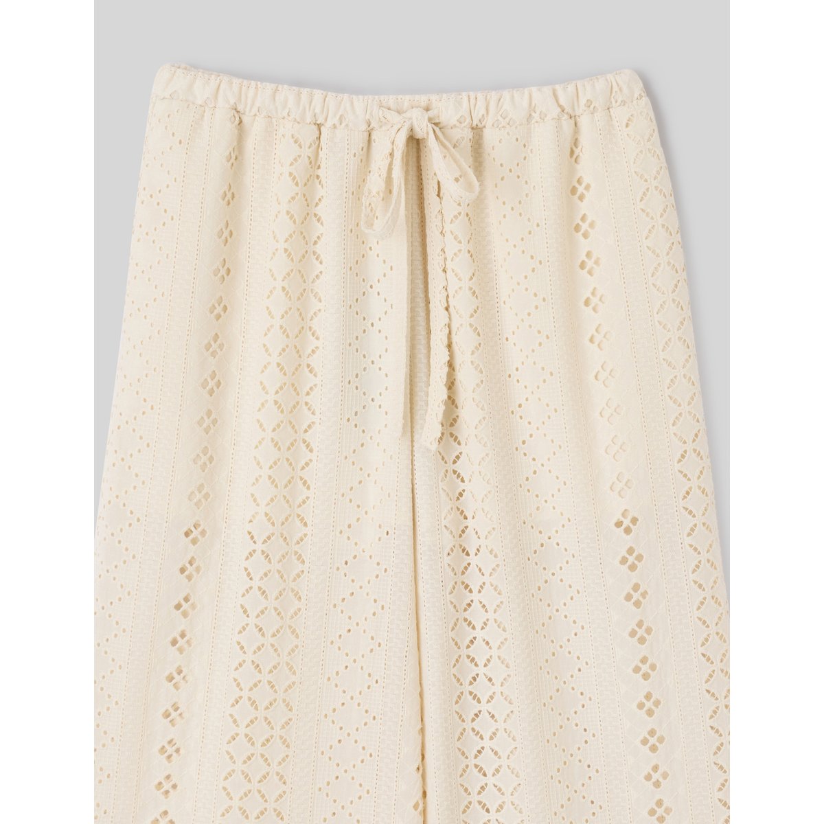 Pantalon broderie anglaise ecru, BZB
