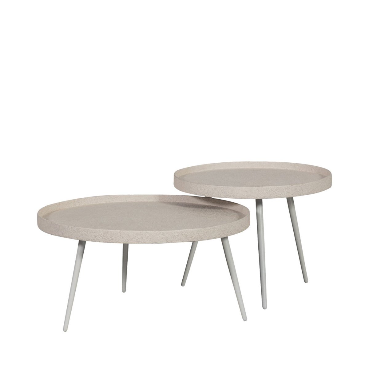Table basse ronde en métal  58cm- BOUNDS beige, WOOOD