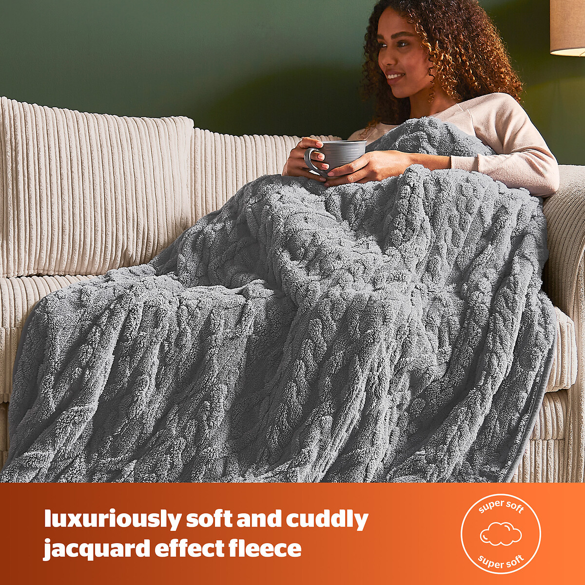 Luxury Super Cosy Heated Throw grey, SILENTNIGHT