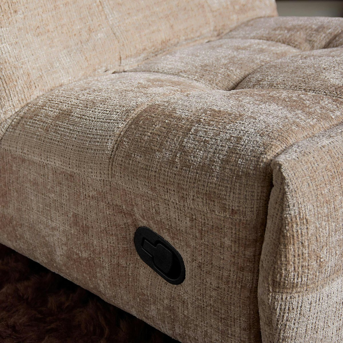 Fauteuil inclinable tissu chenille BELORA beige, PIER IMPORT