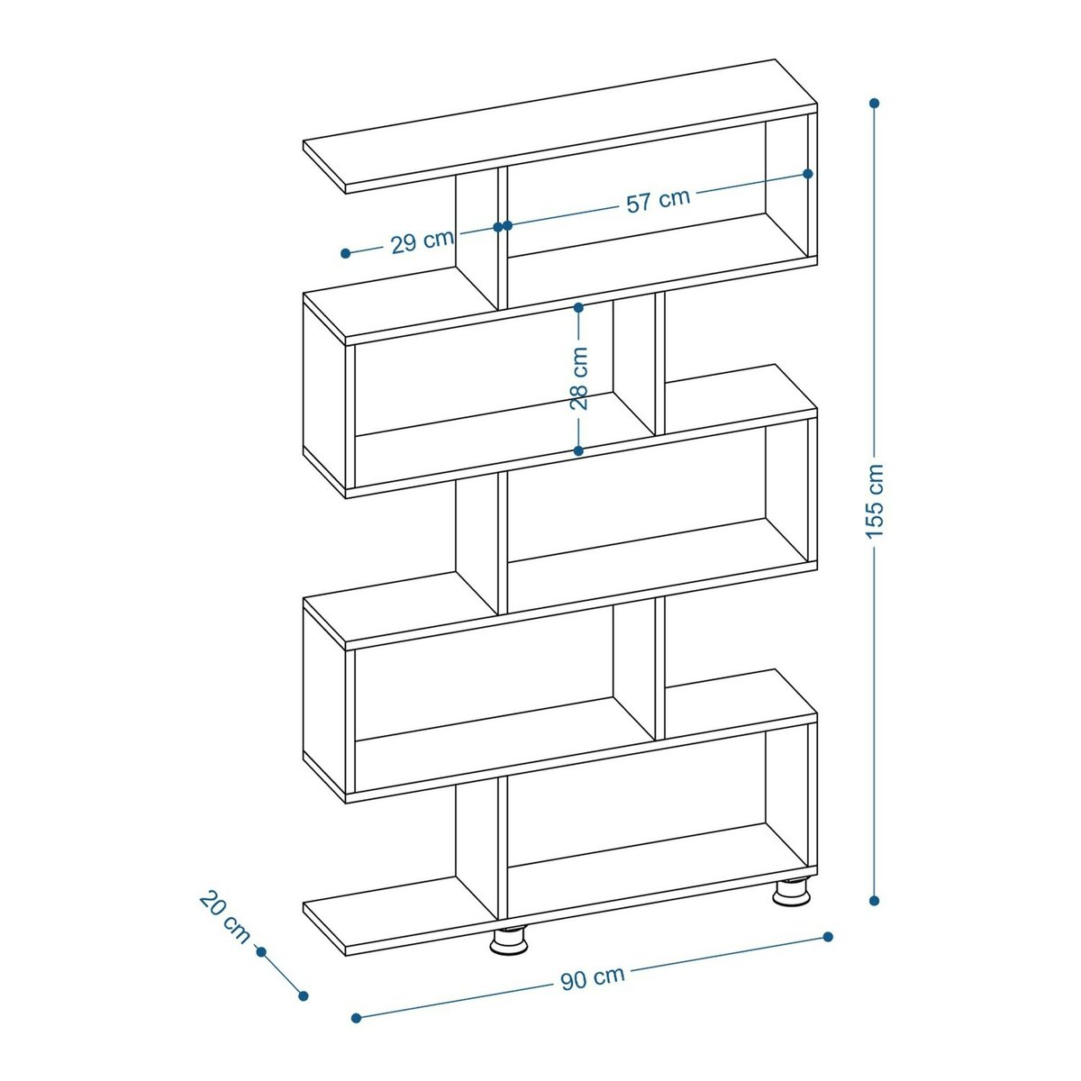 Etagère déstructurée effet bois de noyer - pieds métal JENA bois naturel, PIER IMPORT