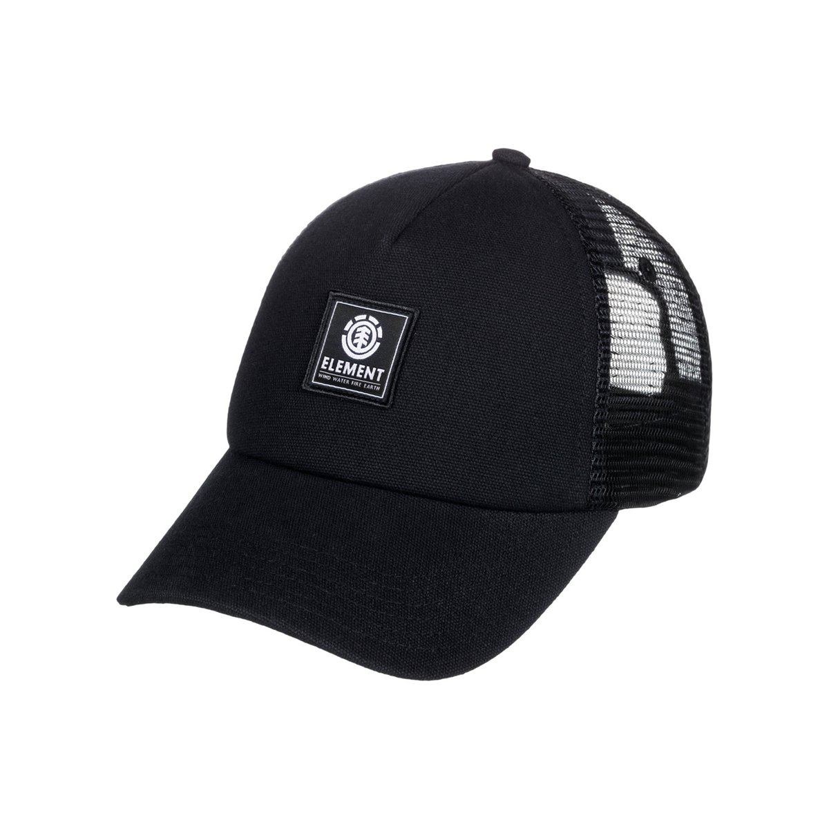 Casquette trucker ICON MESH noir all black, ELEMENT