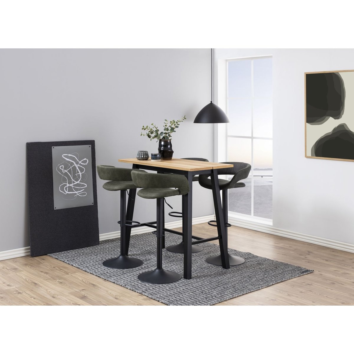 Lot de 2 chaises de bar réglables avec repose-pieds GRACIE gris, TOILINUX