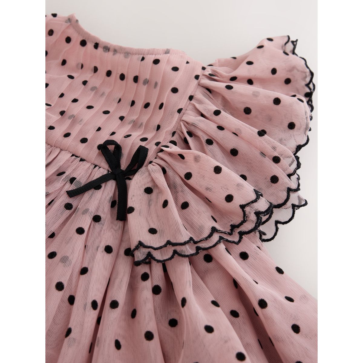 Robe grandes occasions avec manches à volants tache rose pastel, NEXT