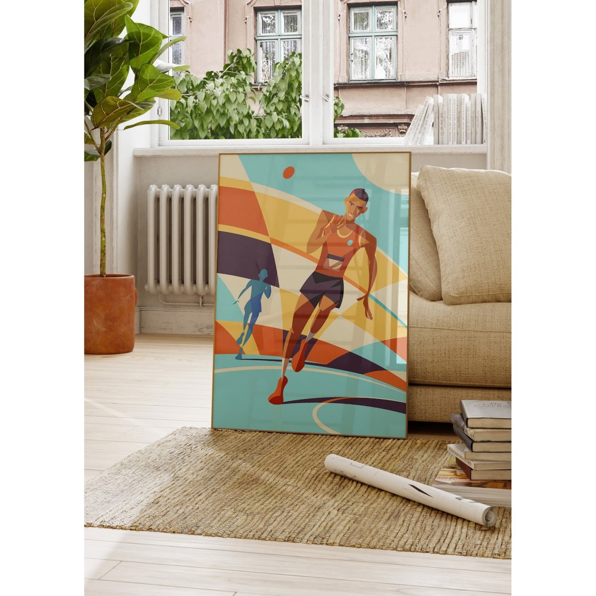 Affiche Athlétisme blanc, L'AFFICHERIE