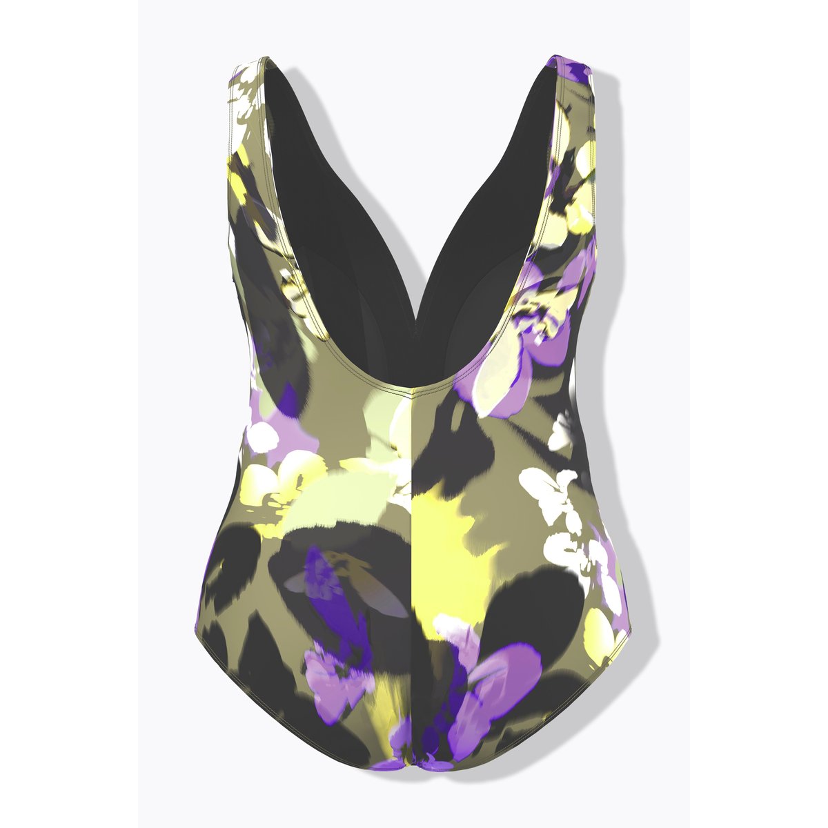 Maillot de bain à bonnets souples. Motif vert mousse, ULLA POPKEN