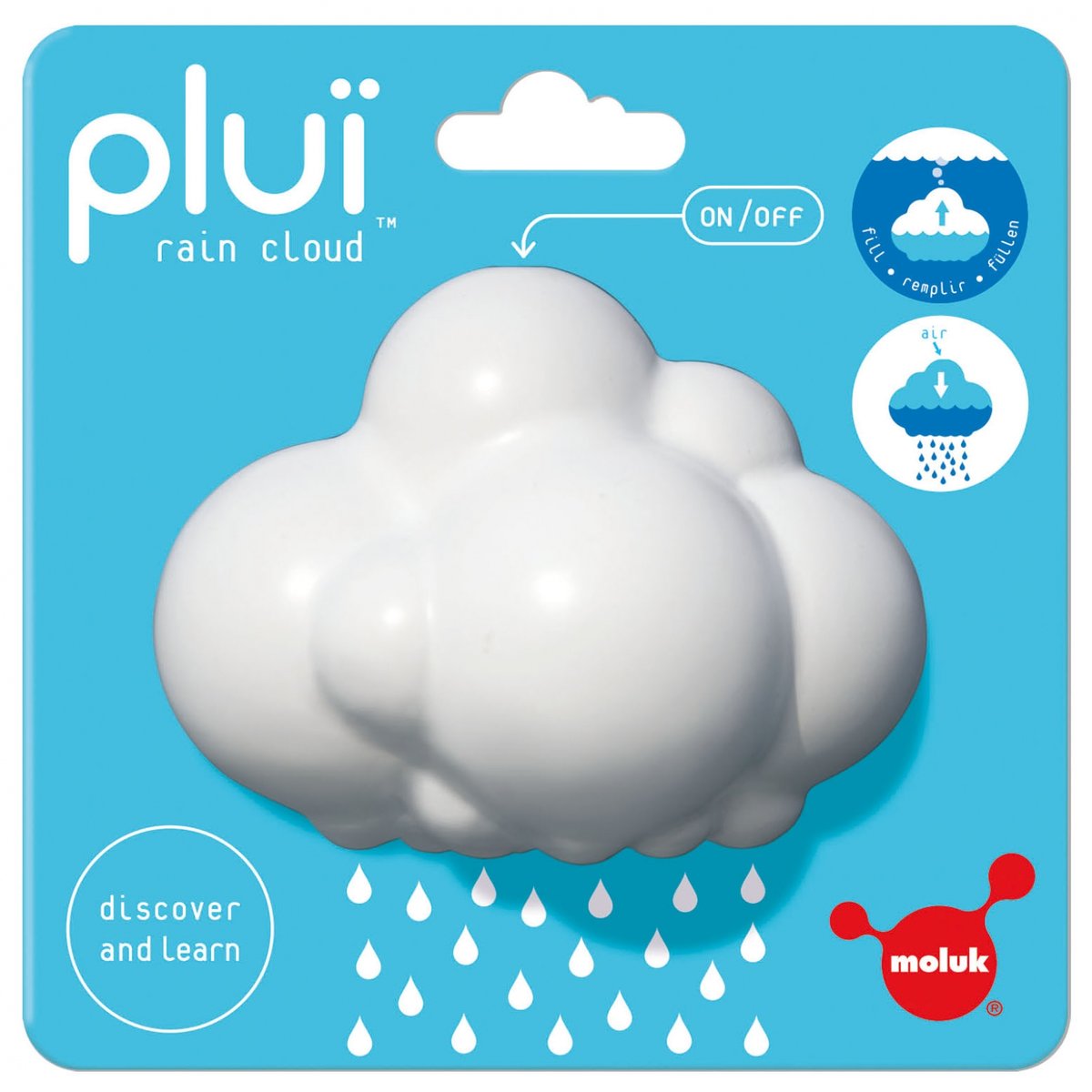 Jouet de bain Nuage de pluie blanc, PLUÏ