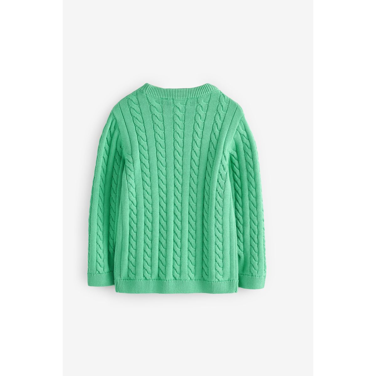 Pull ras du cou en maille torsadée vert, NEXT