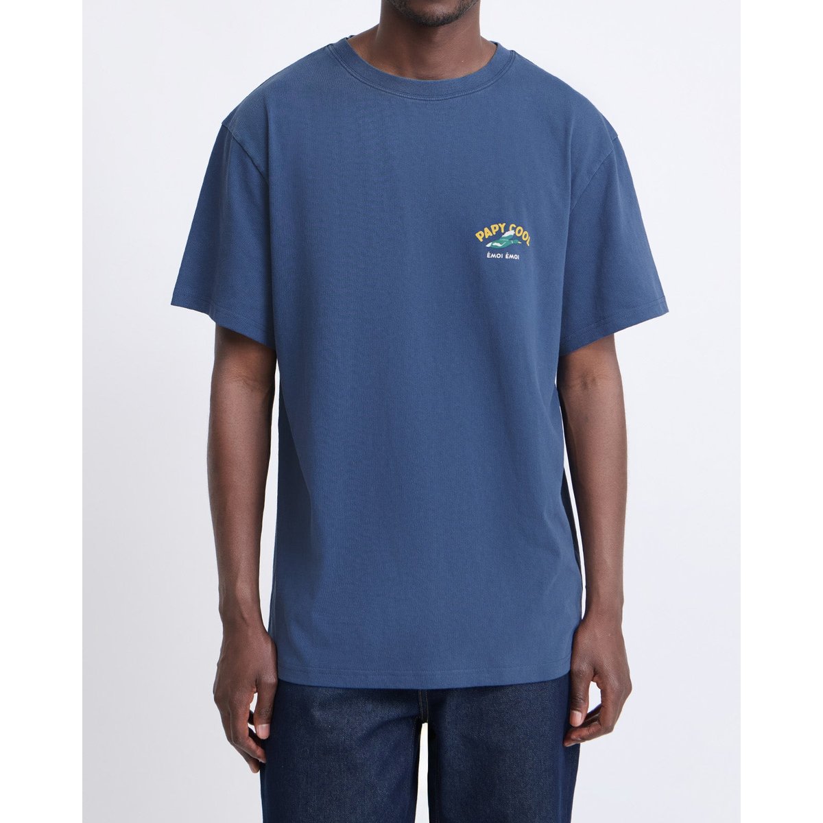 T-shirt imprimé en coton bio, LISTEN TO BIRDS bleu - bleu lac, EMOI EMOI