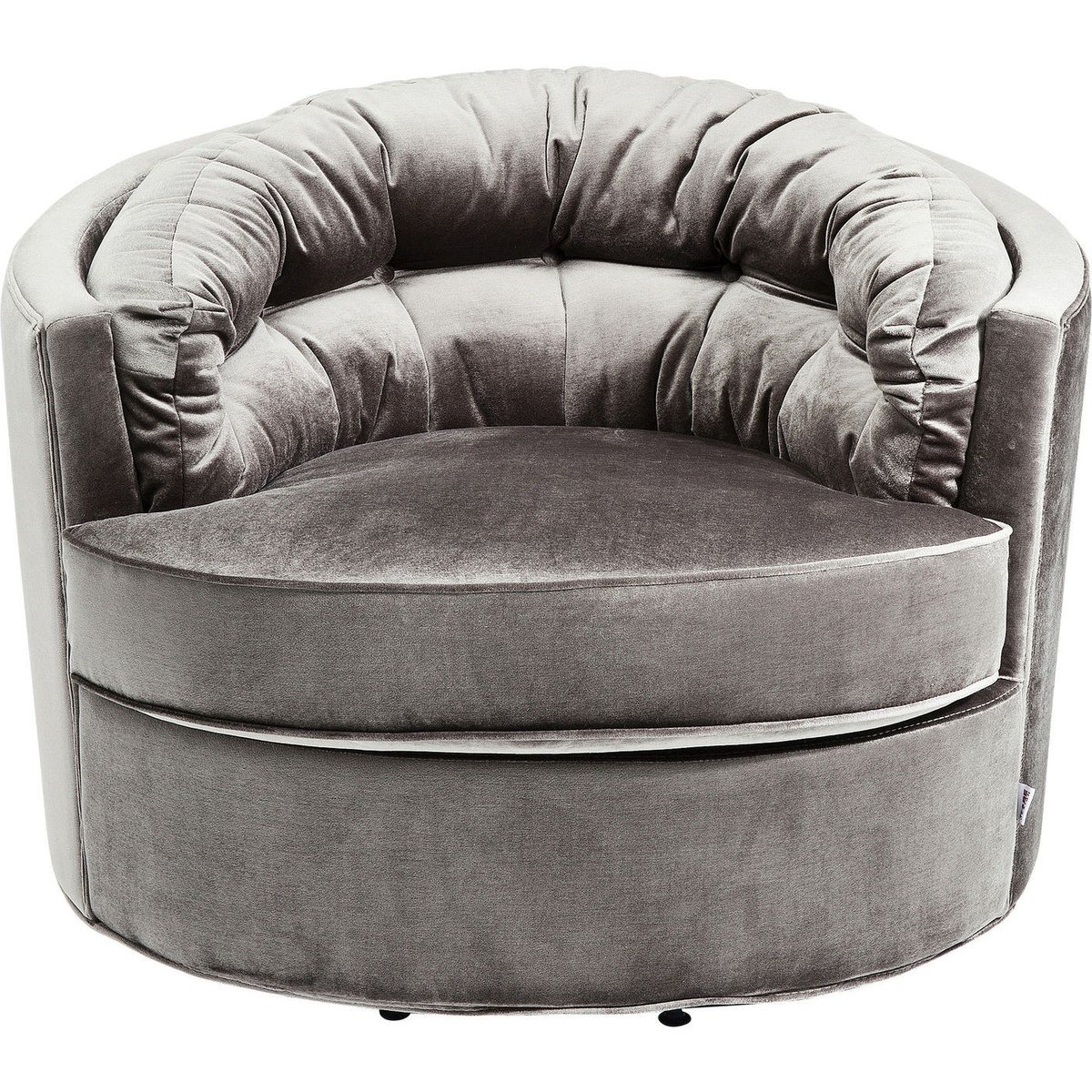 Fauteuil pivotant en velours, MUSIC HALL gris, KARE DESIGN