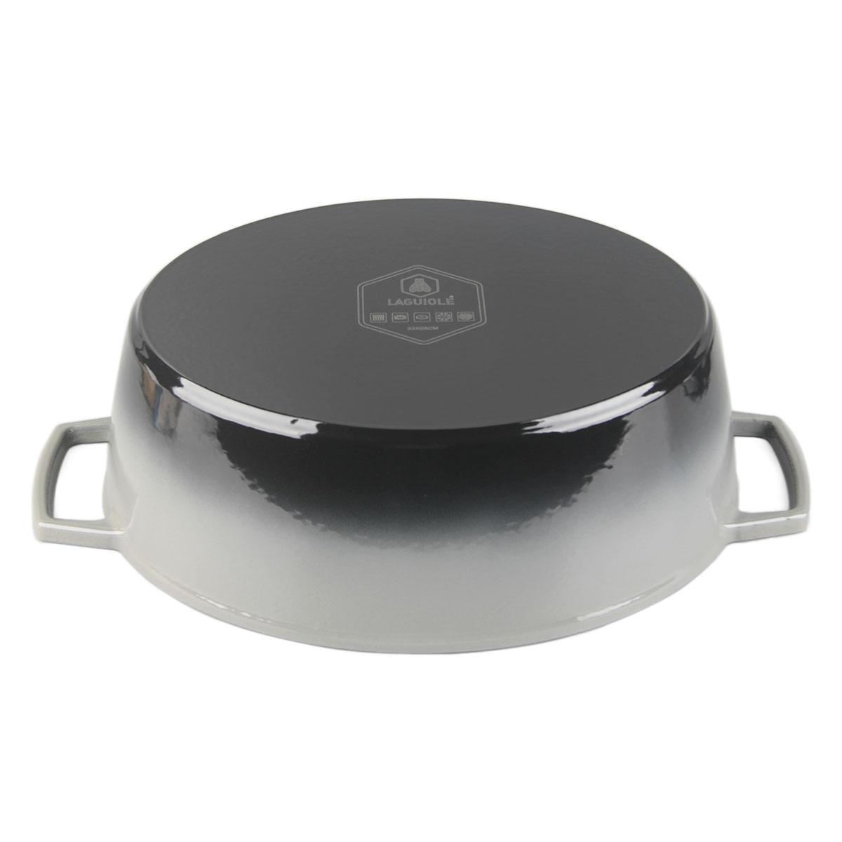 Cocotte en fonte ovale 33cm - "Masseiron Ardoise" couleur unique, LAGUIOLE CUISSON