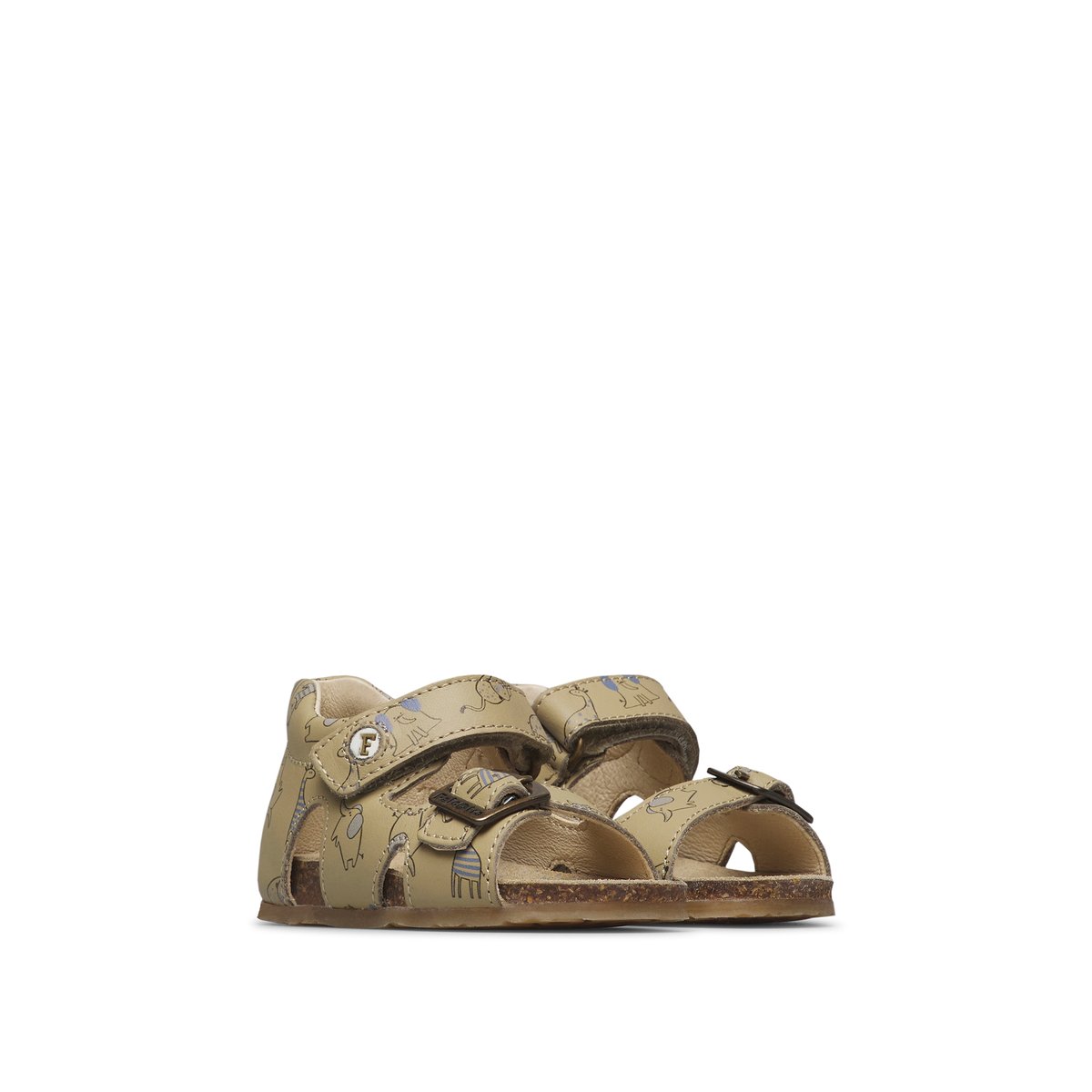 Sandales en cuir BEA gris tourterelle-, FALCOTTO