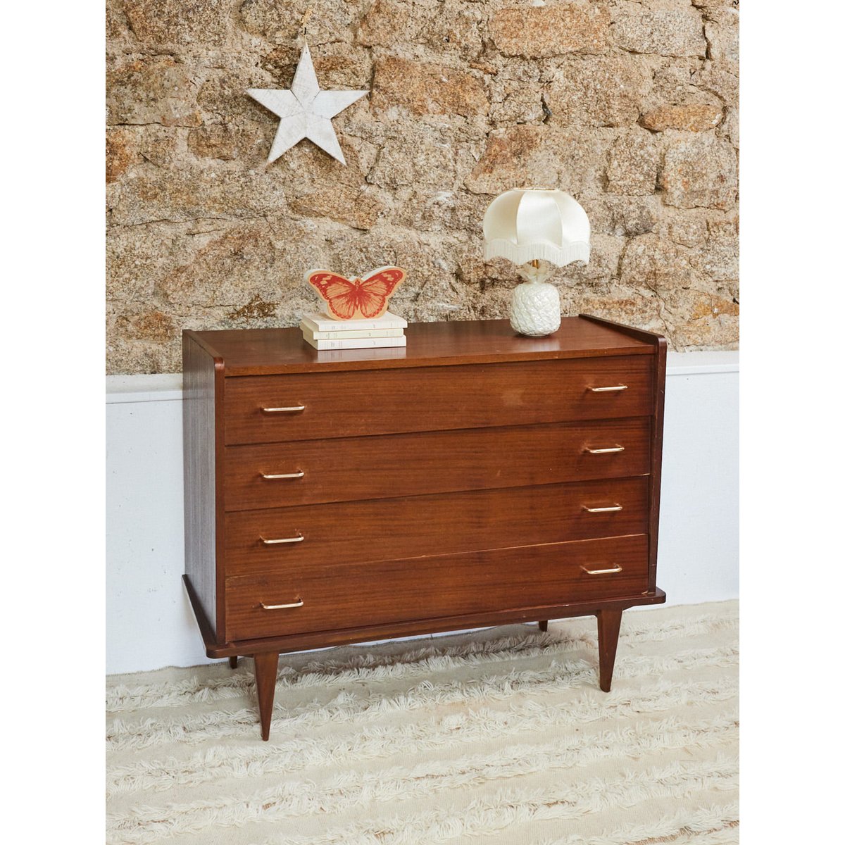 Commode en bois Garance N°677 - Bon état bois foncé, DEBONGOUT