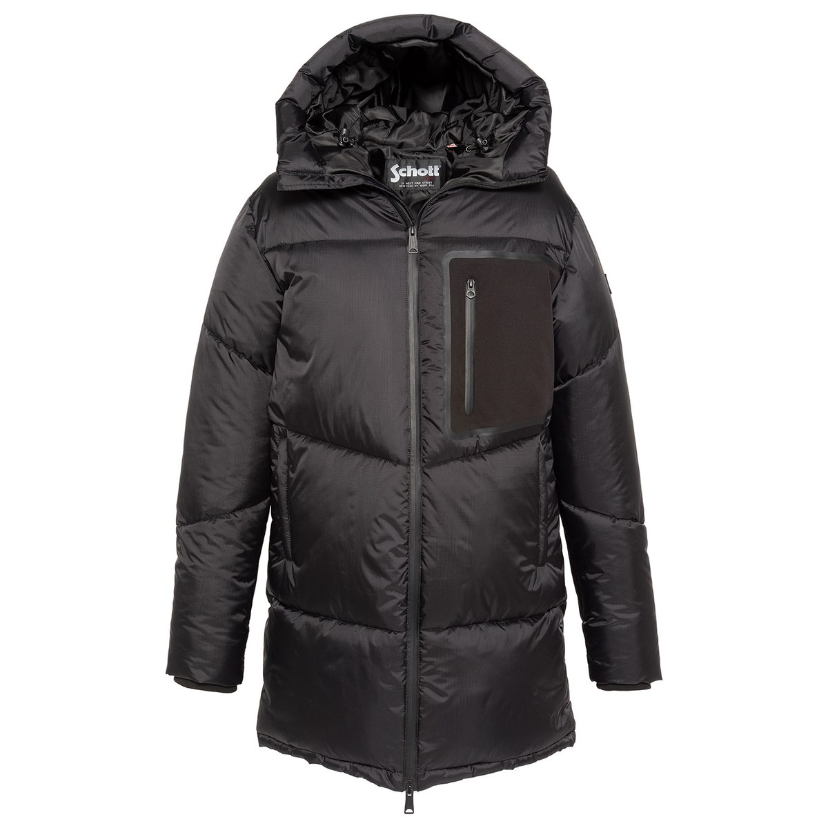 Parka longue à capuche noir, SCHOTT
