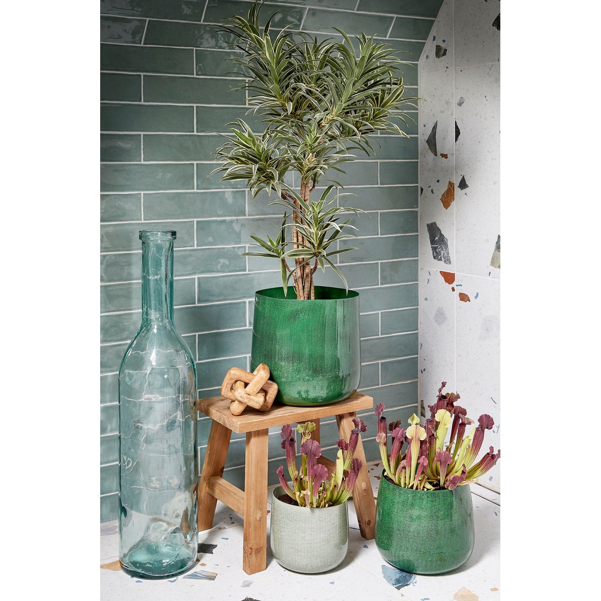 Bouteille décorative H100 cm RIOJA transparent, MICA DECORATIONS