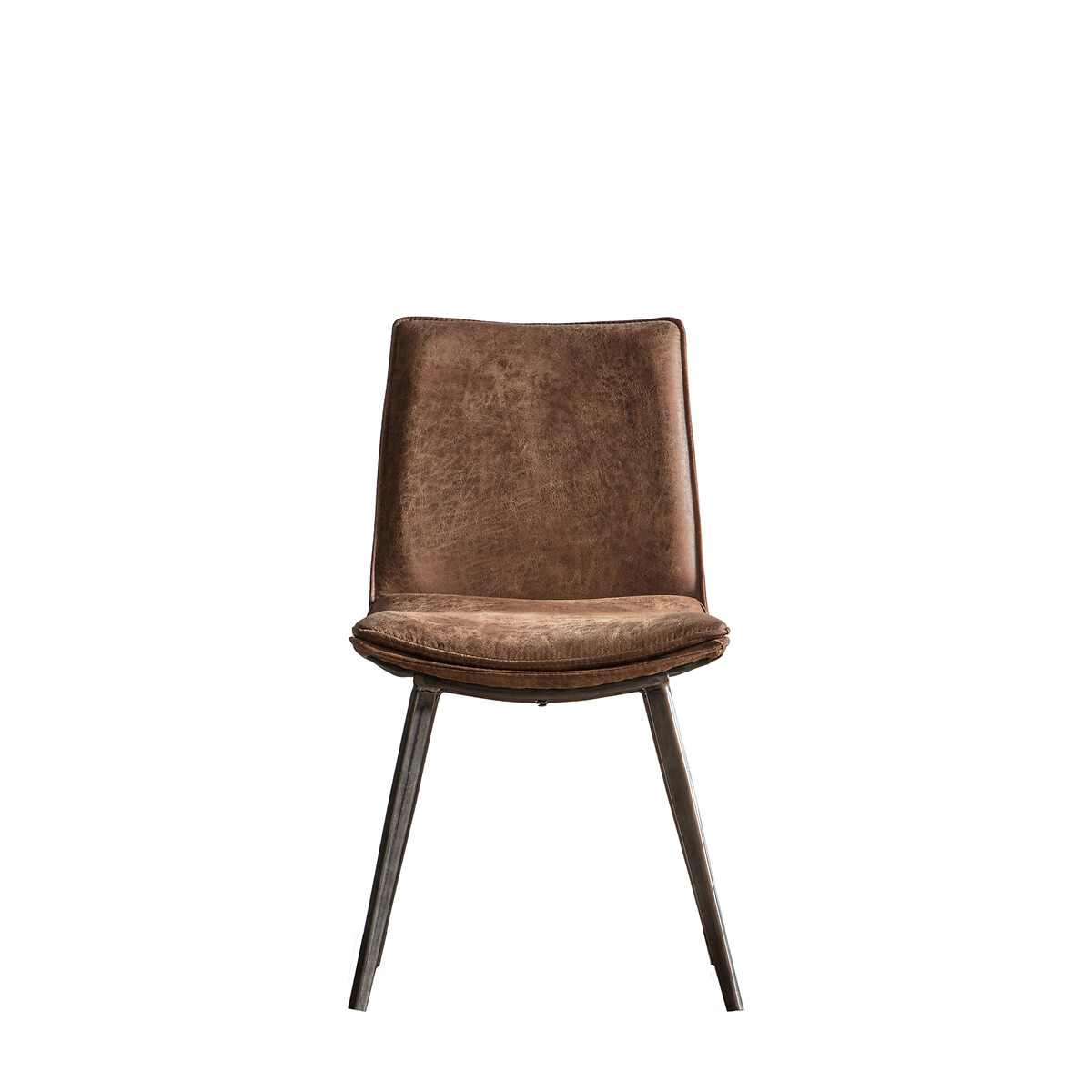 Hale Distressed Faux Leather Chair (Set of 2) brown              , ÉDITÉ