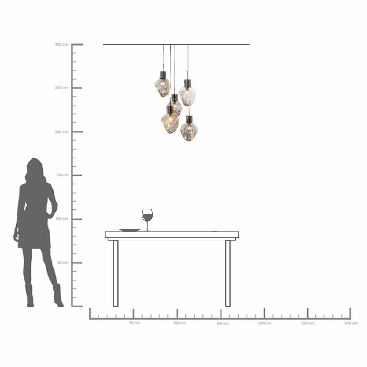 Hängeleuchte Supernova Smoky Cinque Ø50cm silberfarben, KARE DESIGN