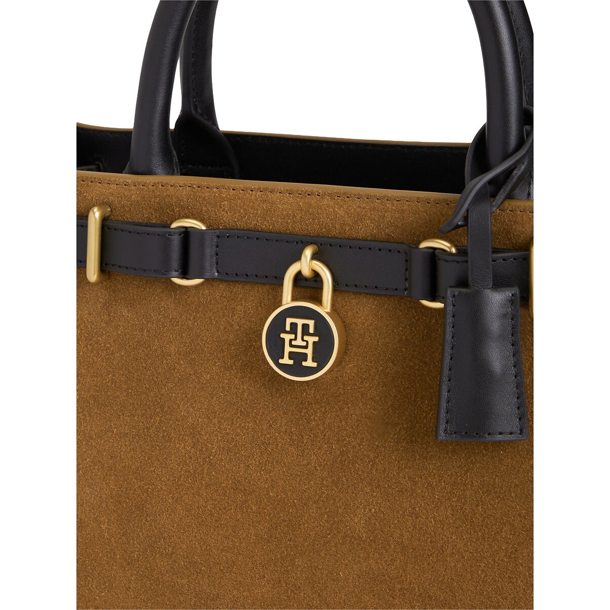 American Icon Mini Suede Handbag cognac, TOMMY HILFIGER