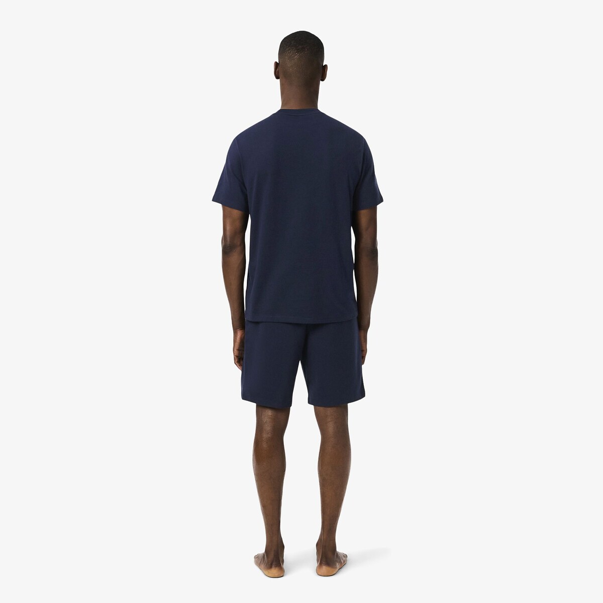 Pantaloncini da casa in felpa navy, LACOSTE