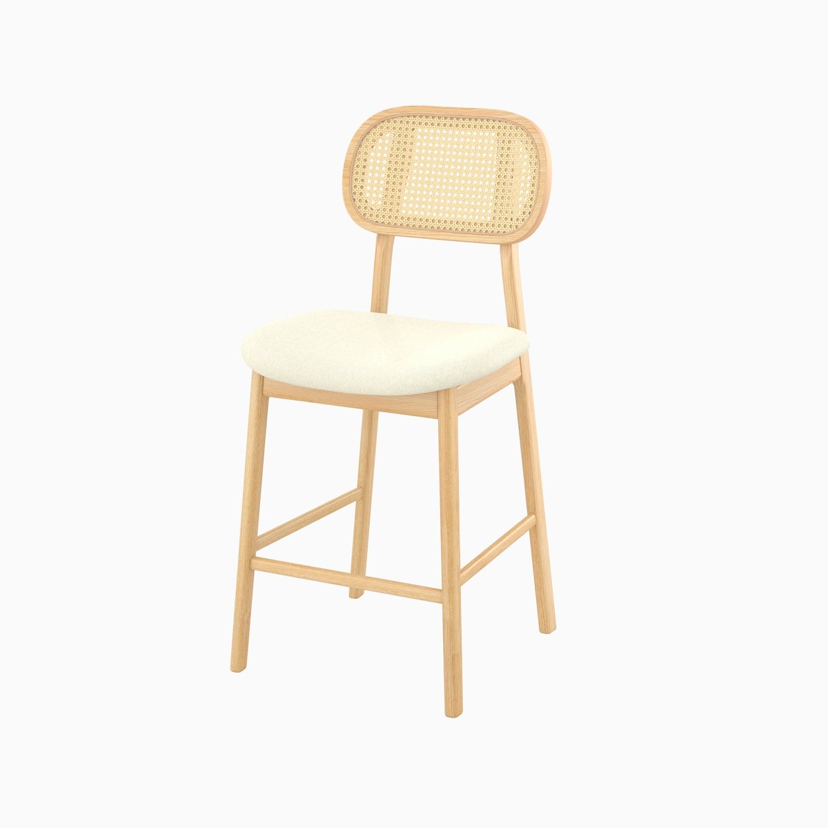 Lot de 2 chaises pour îlot central 64,5 cm en tissu - MARIA beige, MAISON PAVANE