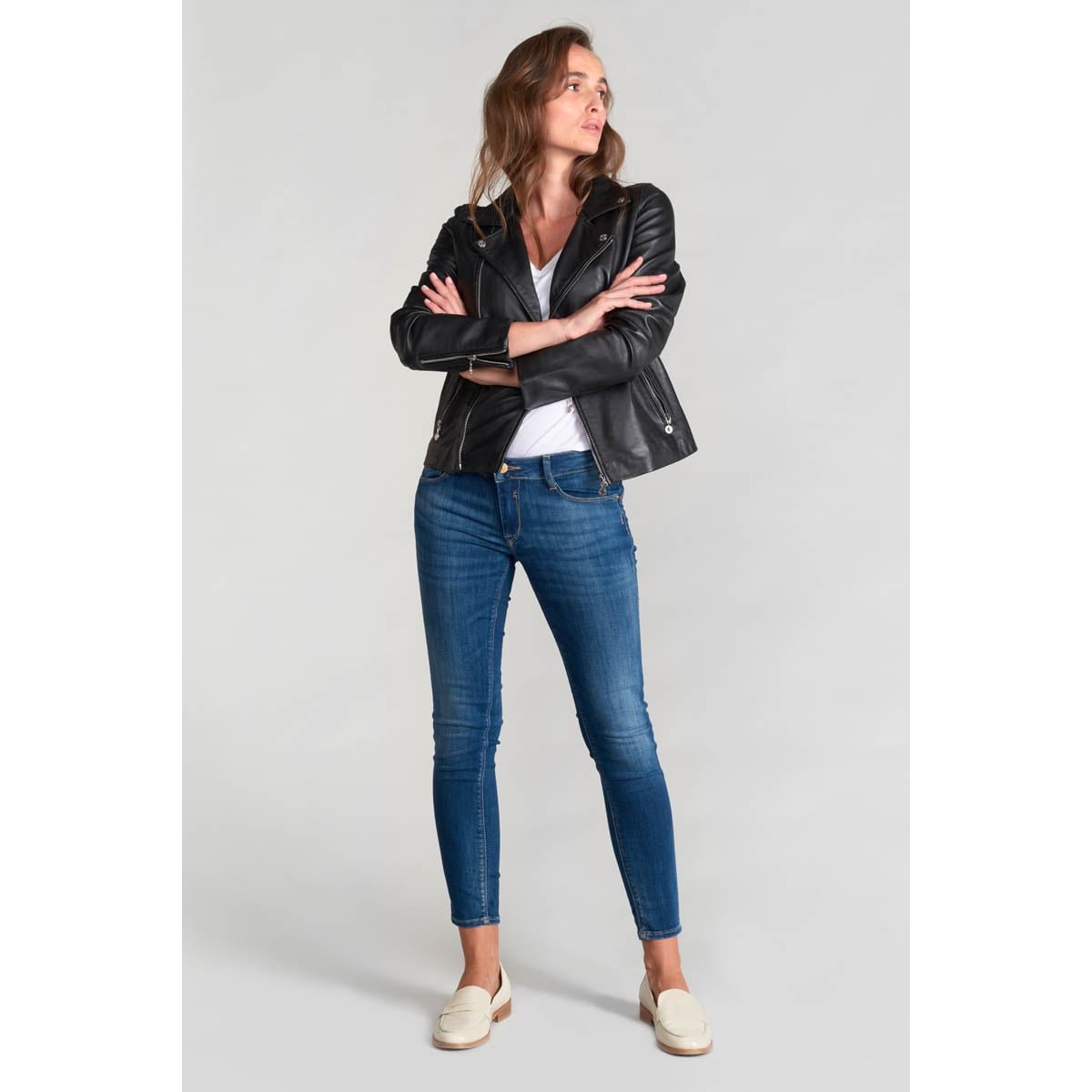 Blouson en cuir NANCY black, LE TEMPS DES CERISES