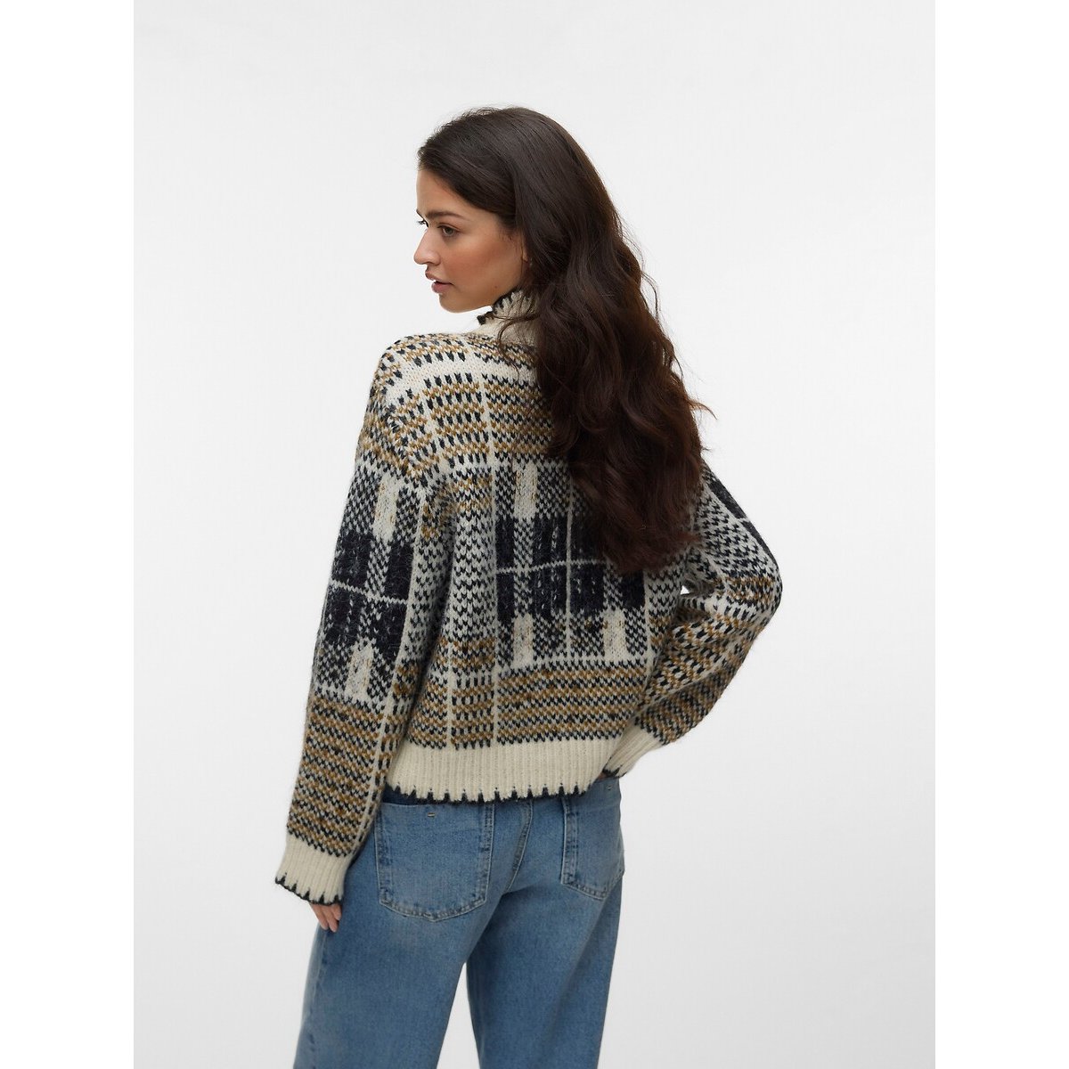 Maglione a maniche lunghe fantasia écru, VERO MODA