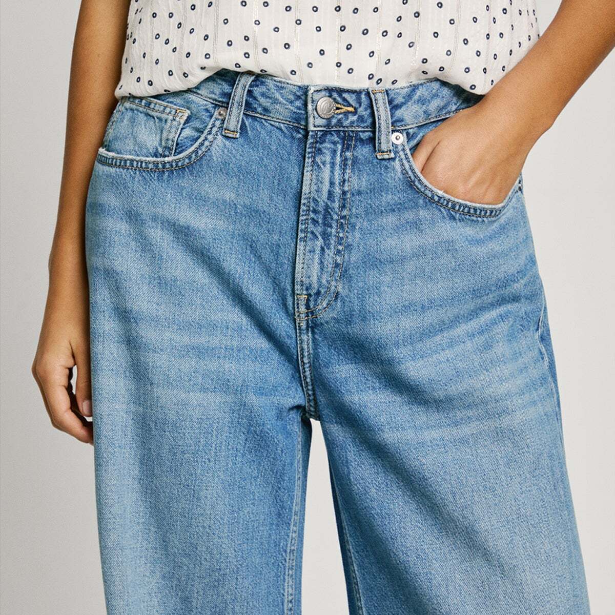 Jean Coupe Large, Taille Moyenne 11.5oz blue rigid denim, PEPE JEANS