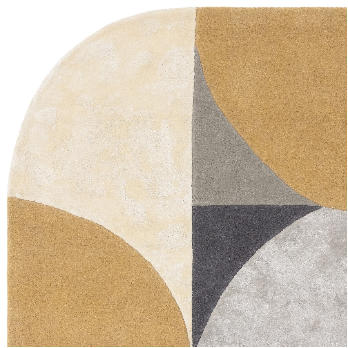 Oval Shapes Pattern Rug grey/yellow, ÉDITÉ