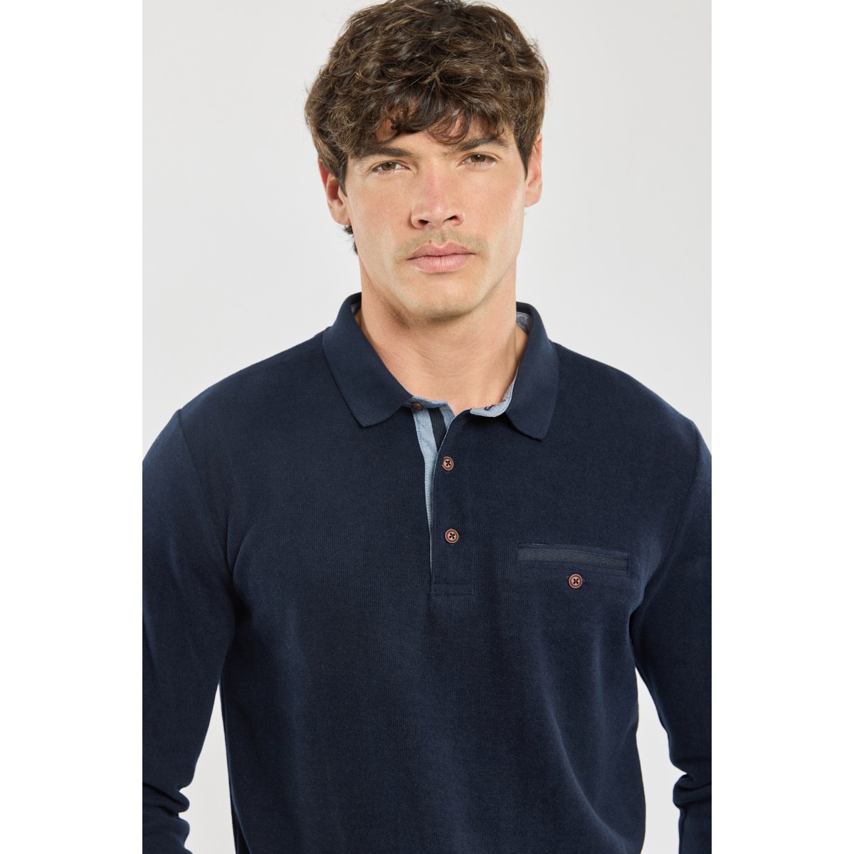 Polo manches longues amiral, GUY DE BERAC