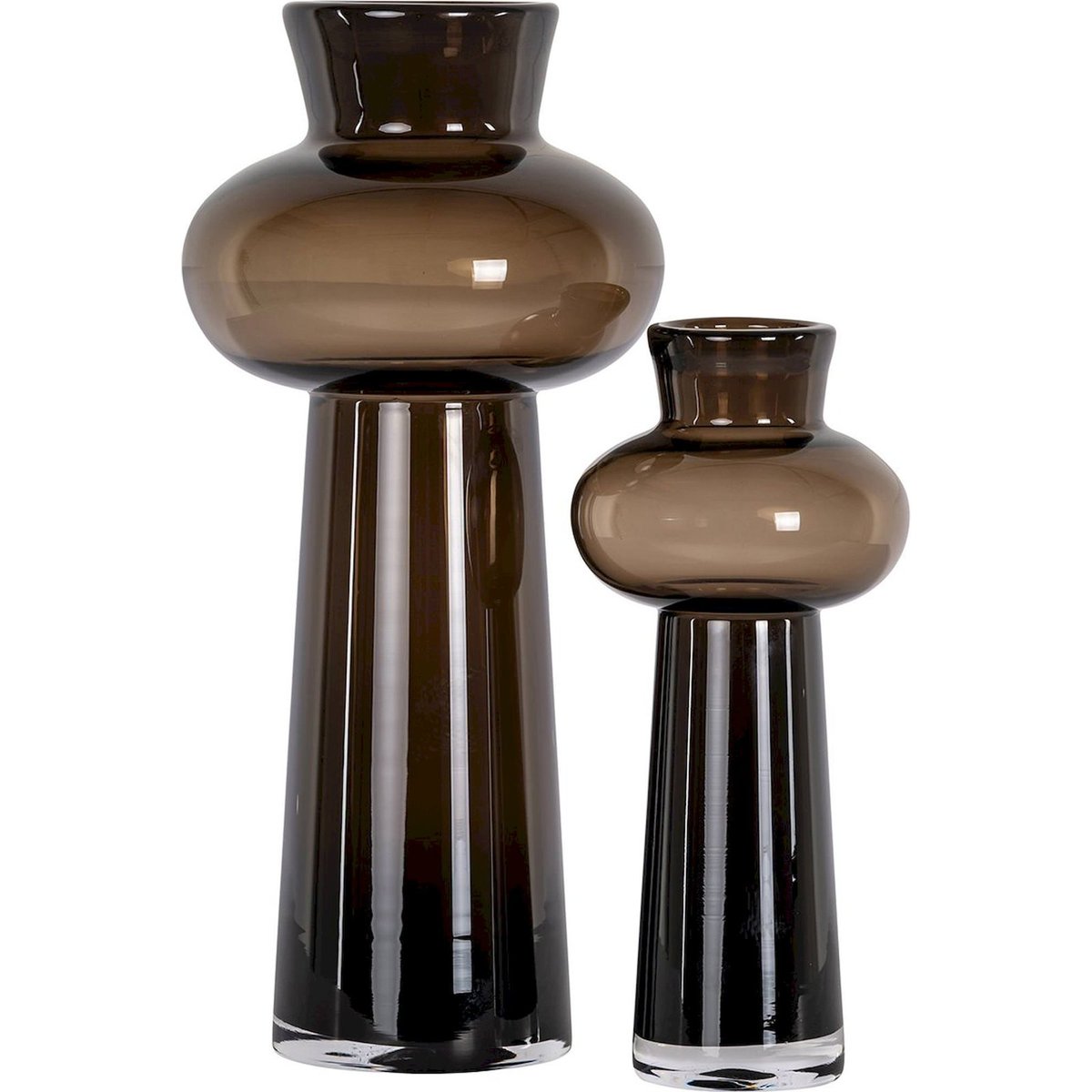 Vase décoratif rond en verre verre marron fumé élégant, RECOLLECTION