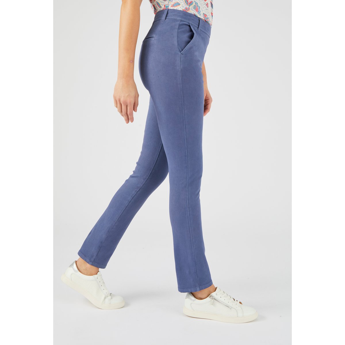 Pantalon bi-stretch effet ventre plat bleu nuit, DAMART