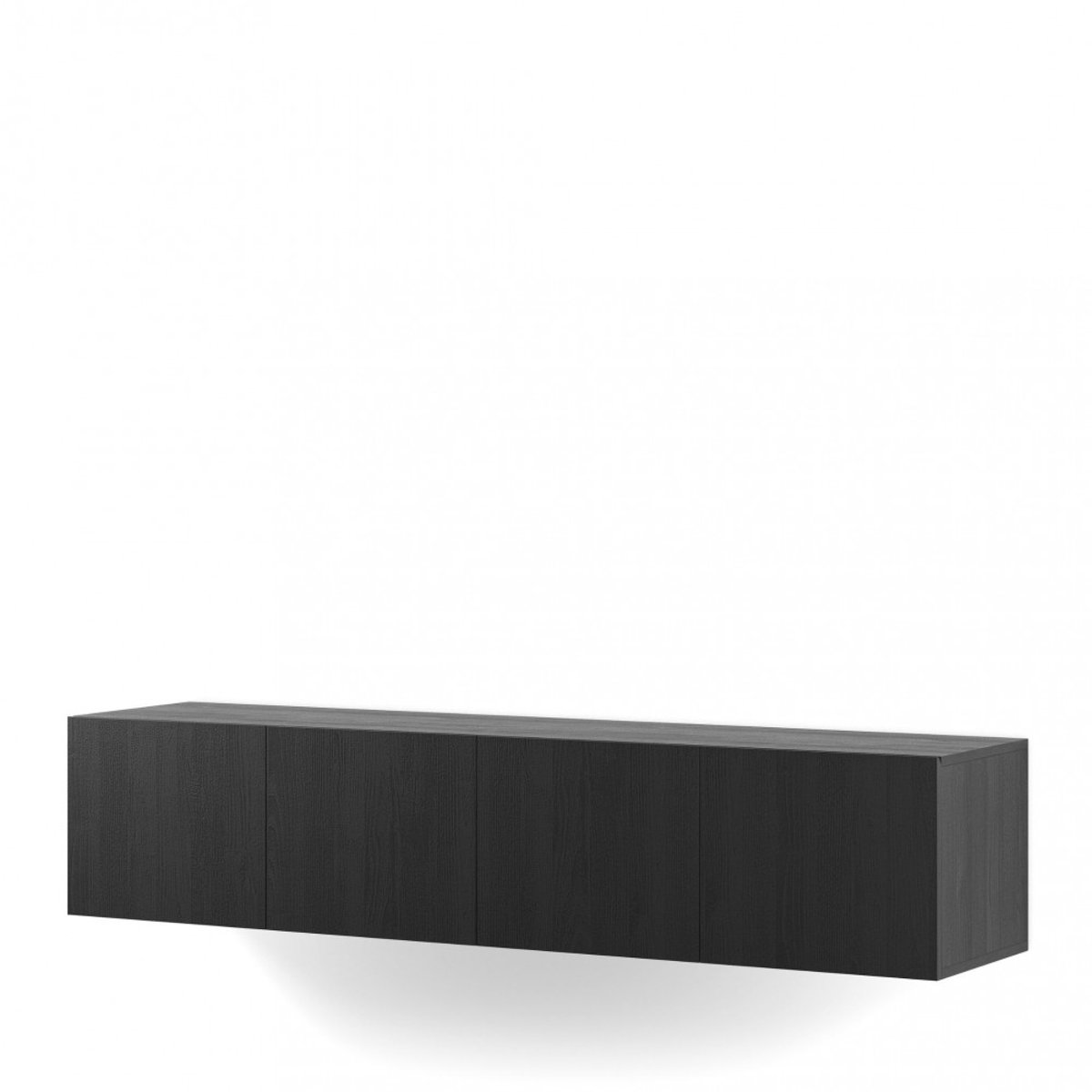 Meuble TV suspendu 4 portes en bois L180cm- NEXA noir, DRAWER