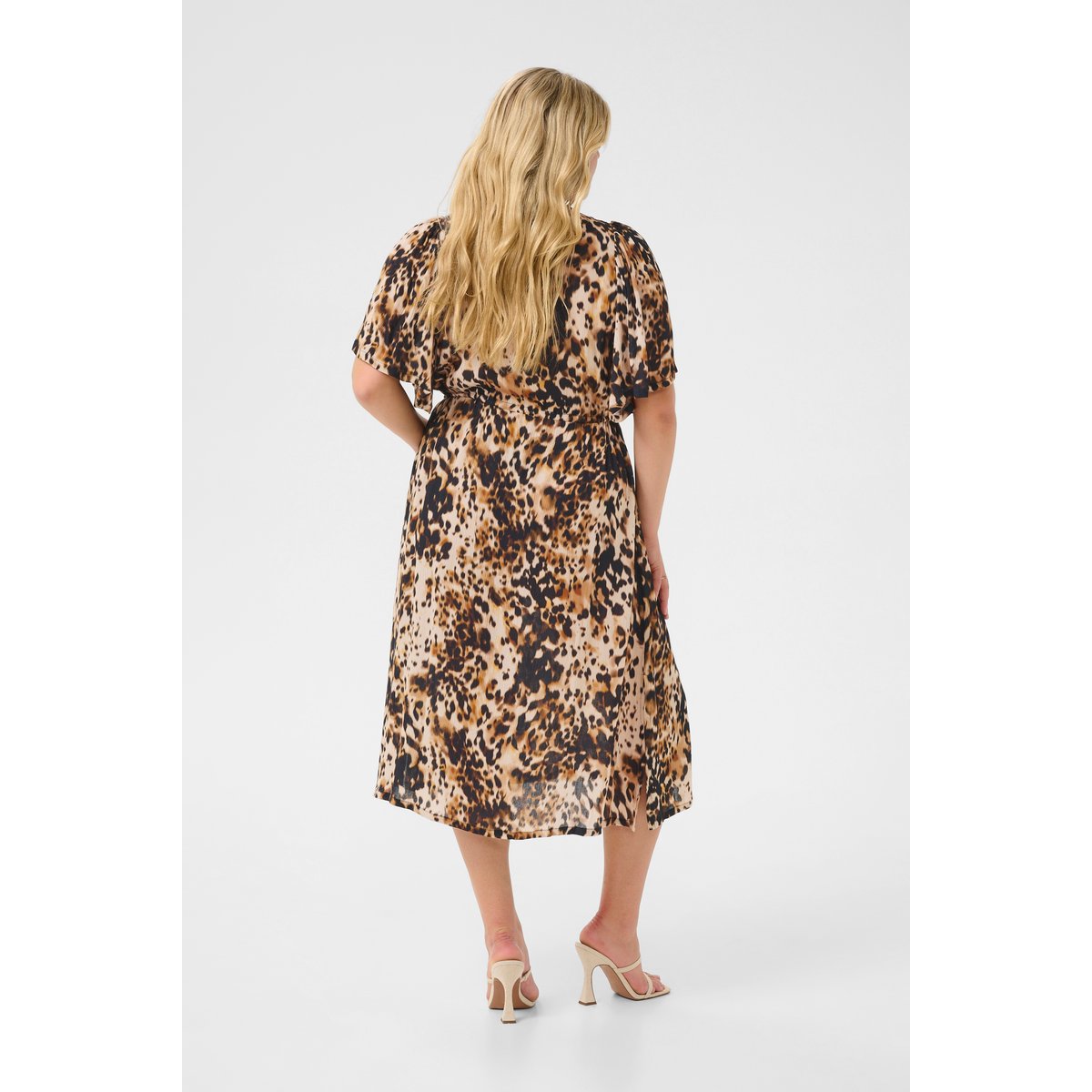 Dress noir leopard print, KAFFE CURVE