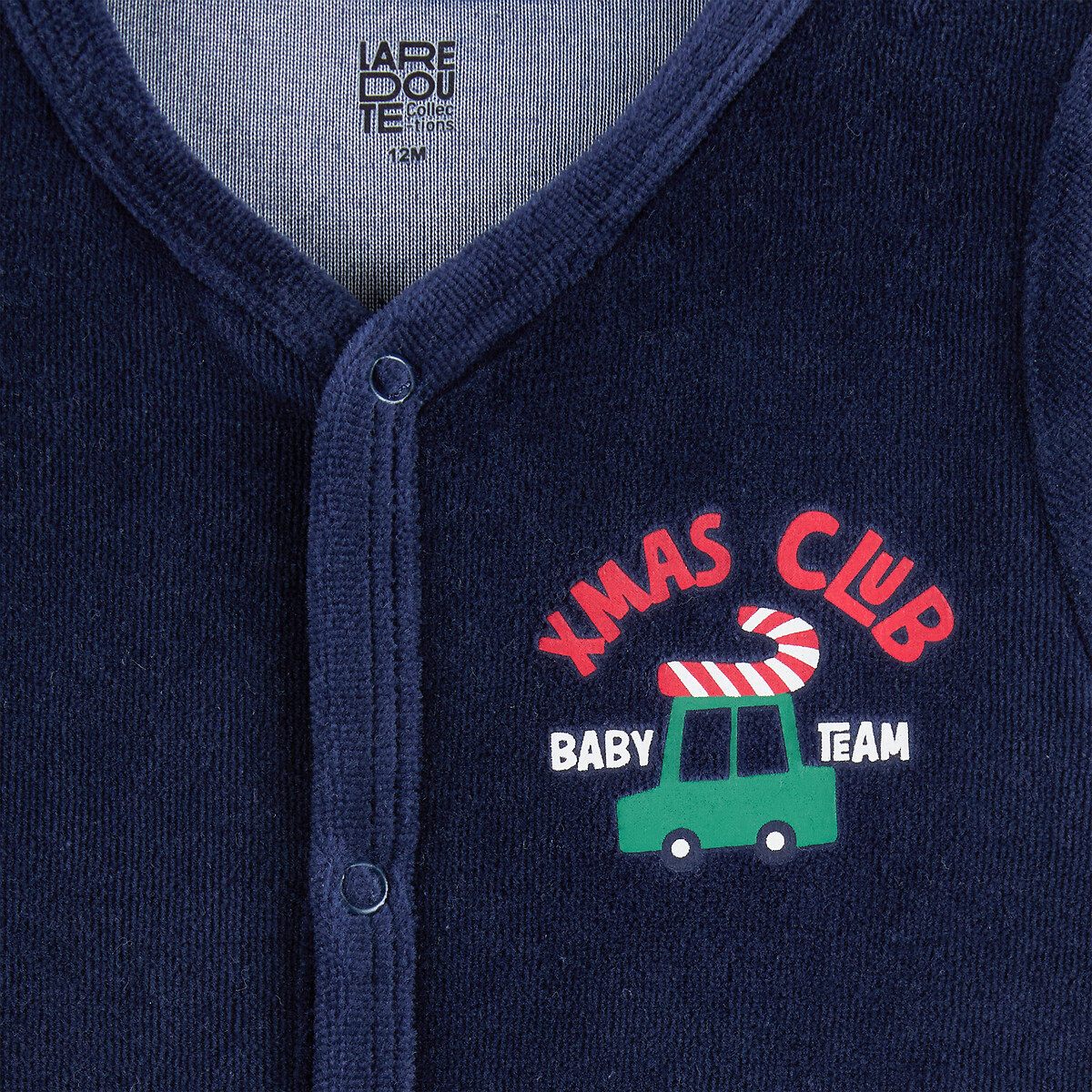 Lot de 2 pyjamas en velours, thème Noël bleu marine + écru, LA REDOUTE COLLECTIONS