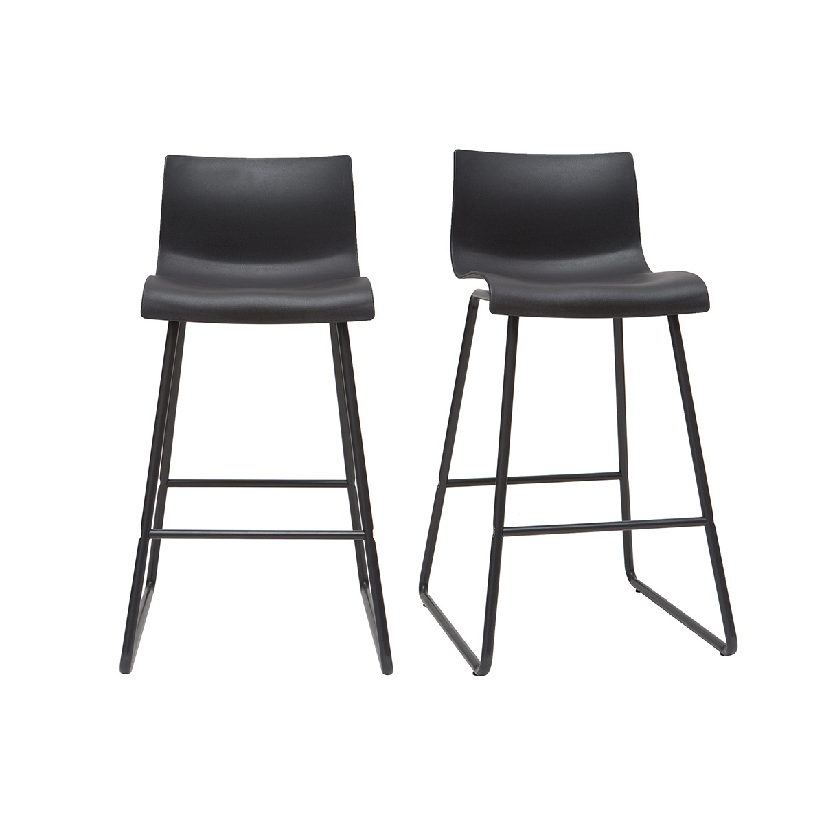 Tabourets de bar design noir 65 cm (lot de 2) ONA noir, MILIBOO