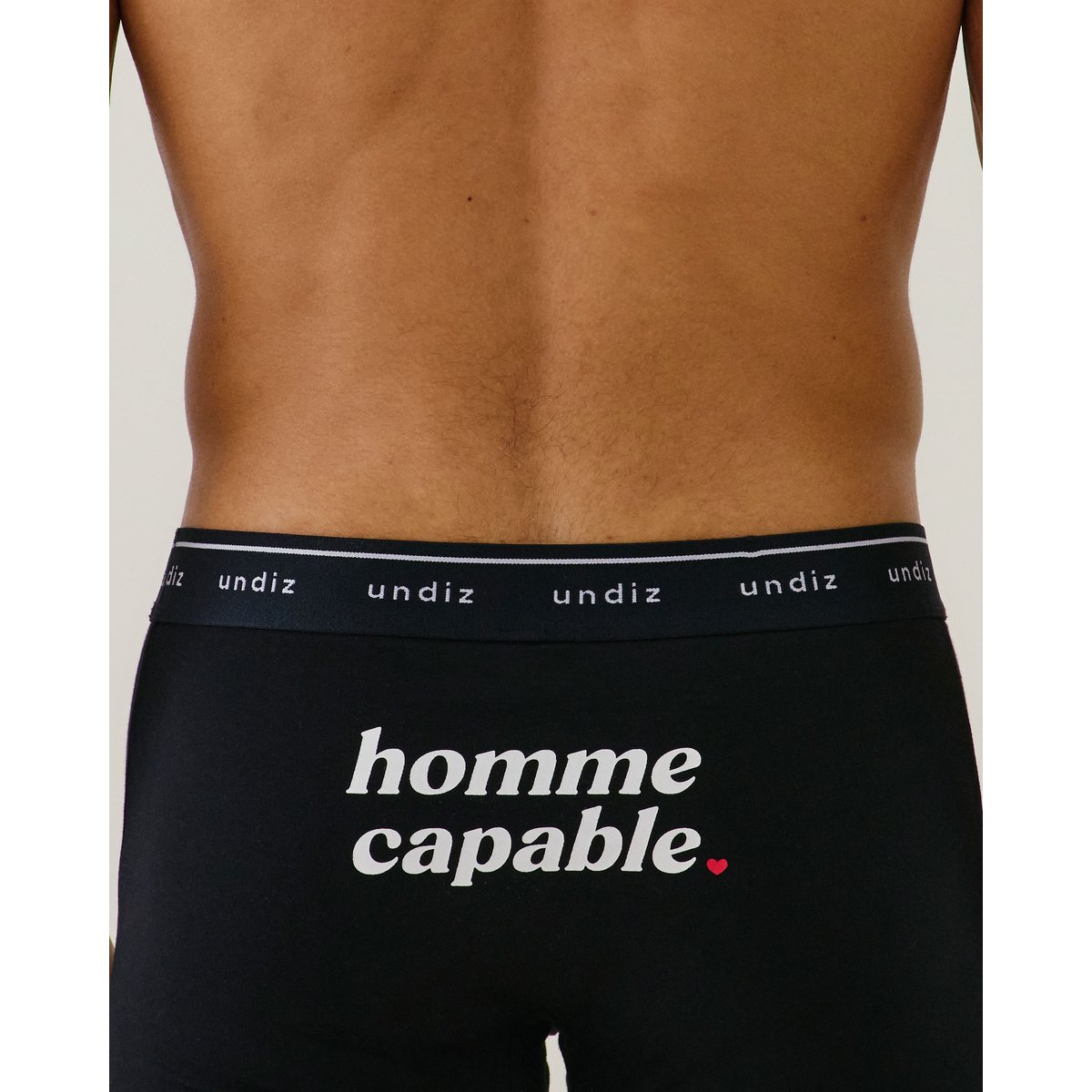 Boxer en coton à message "homme capable" BOXERUNIZ CAPA noir, UNDIZ