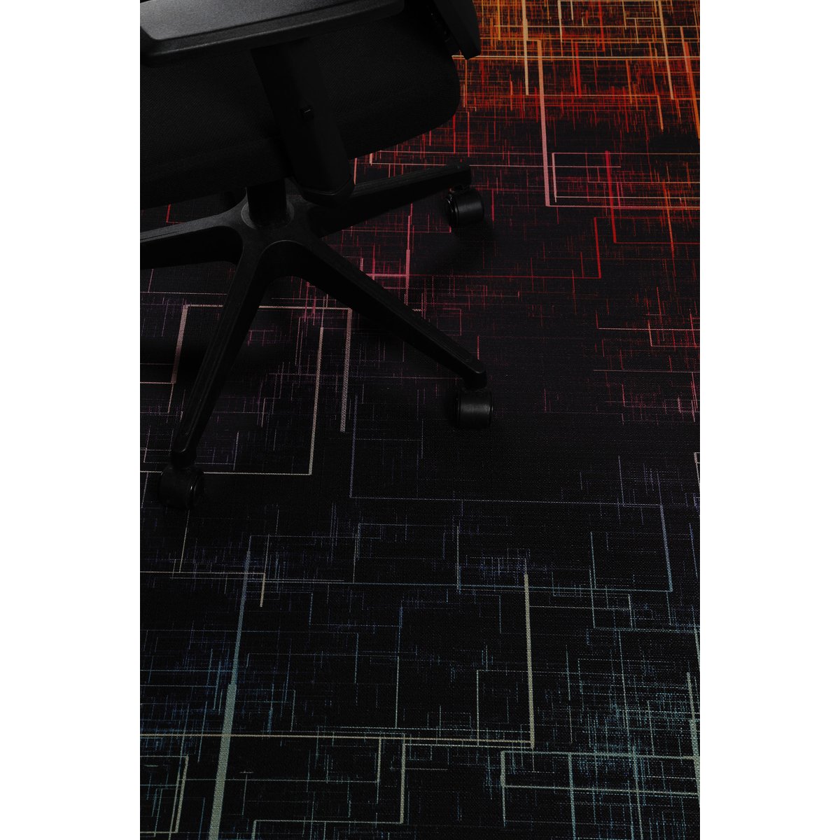 Tapis gamer design digital , Quantum Warp noir-multicolore, WECON HOME