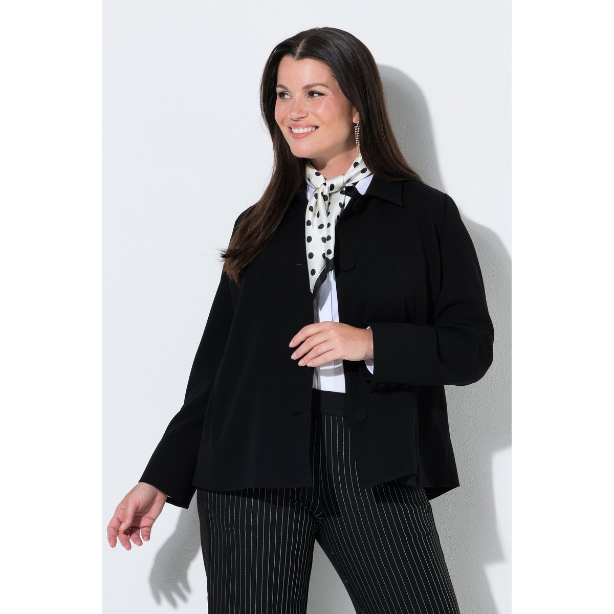 Veste en acétate, coupe évasée noir, ULLA POPKEN