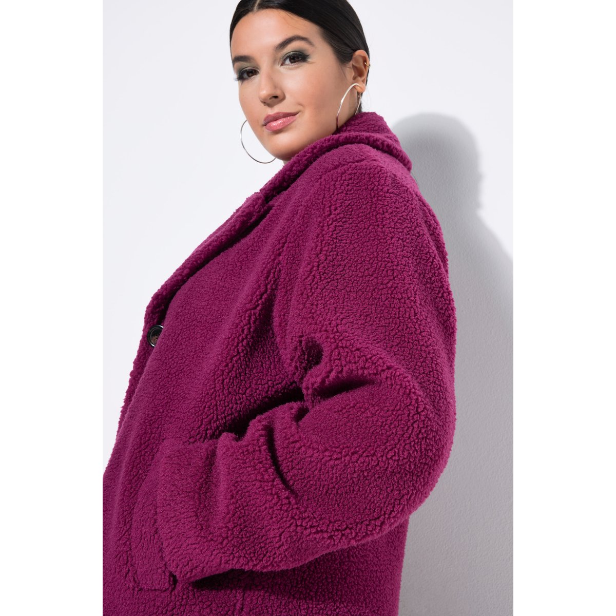 Manteau en polaire bouclée mûres, STUDIO UNTOLD
