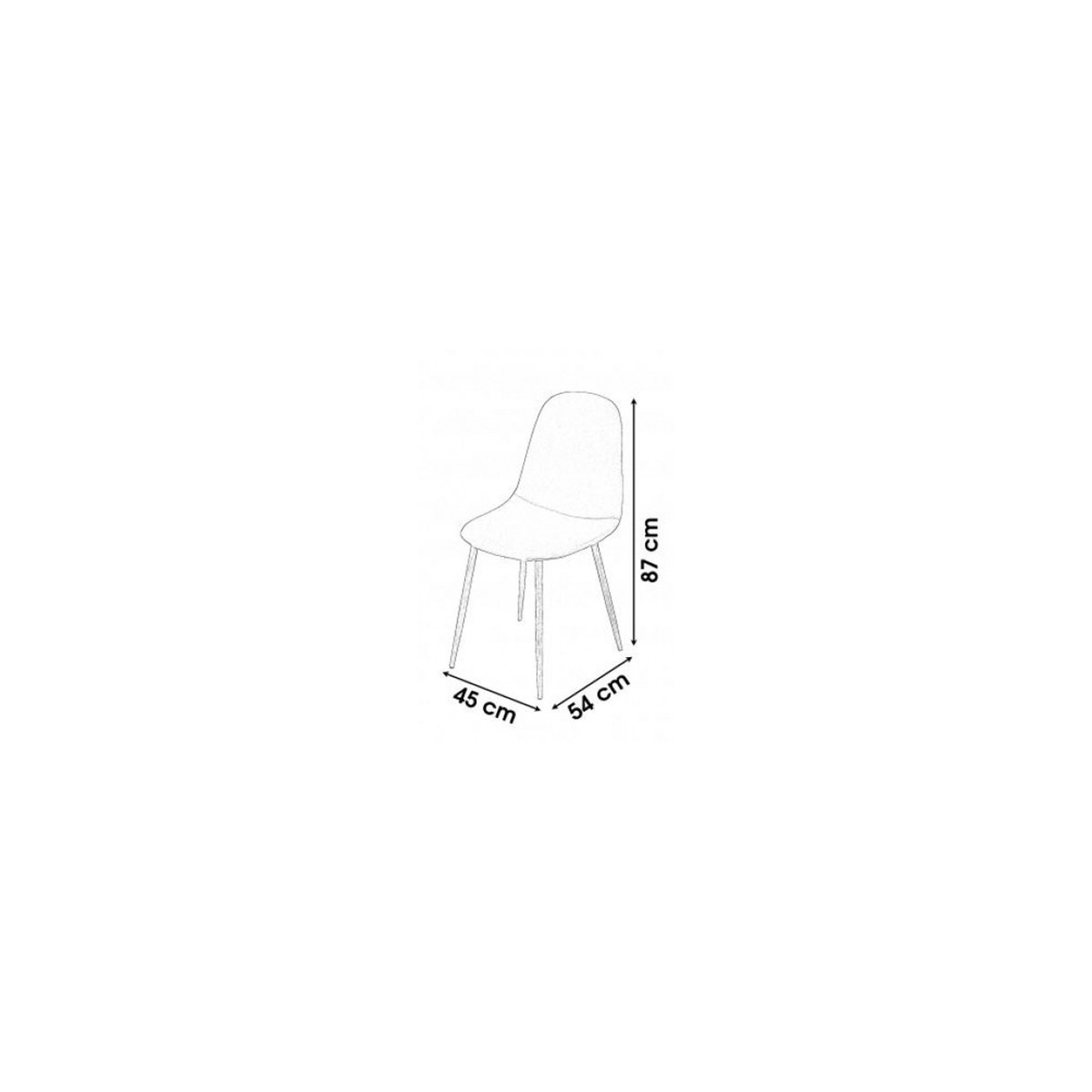 Chaise en Tissu Gris Pieds en Métal Effet Bois gris, WADIGA