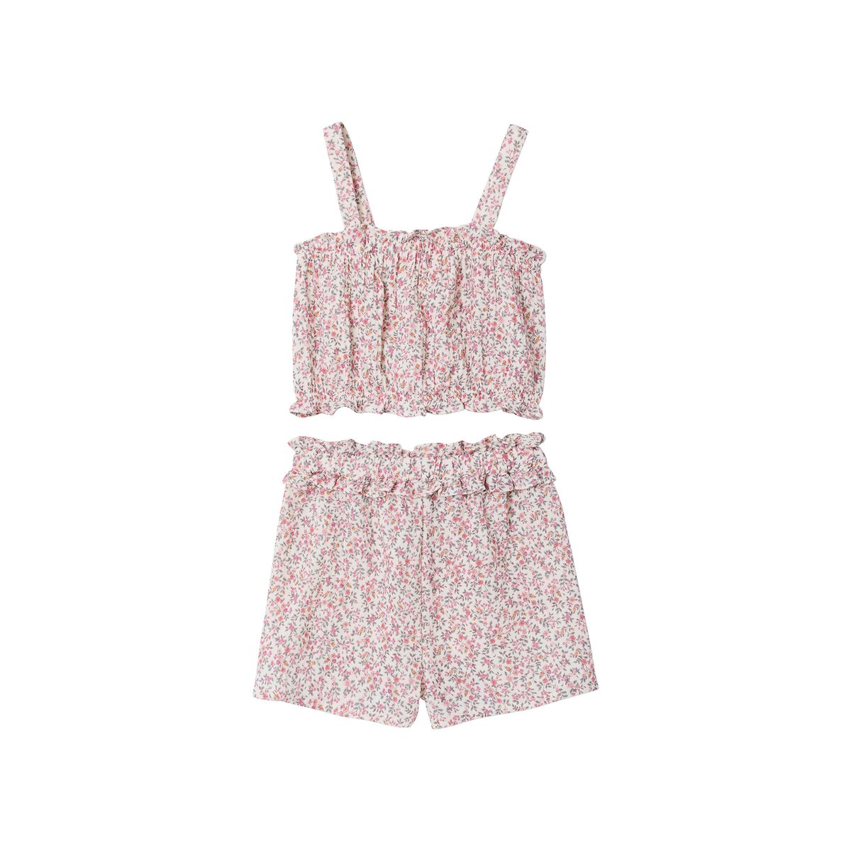 Ensemble short floral blanc imprimé, VERTBAUDET
