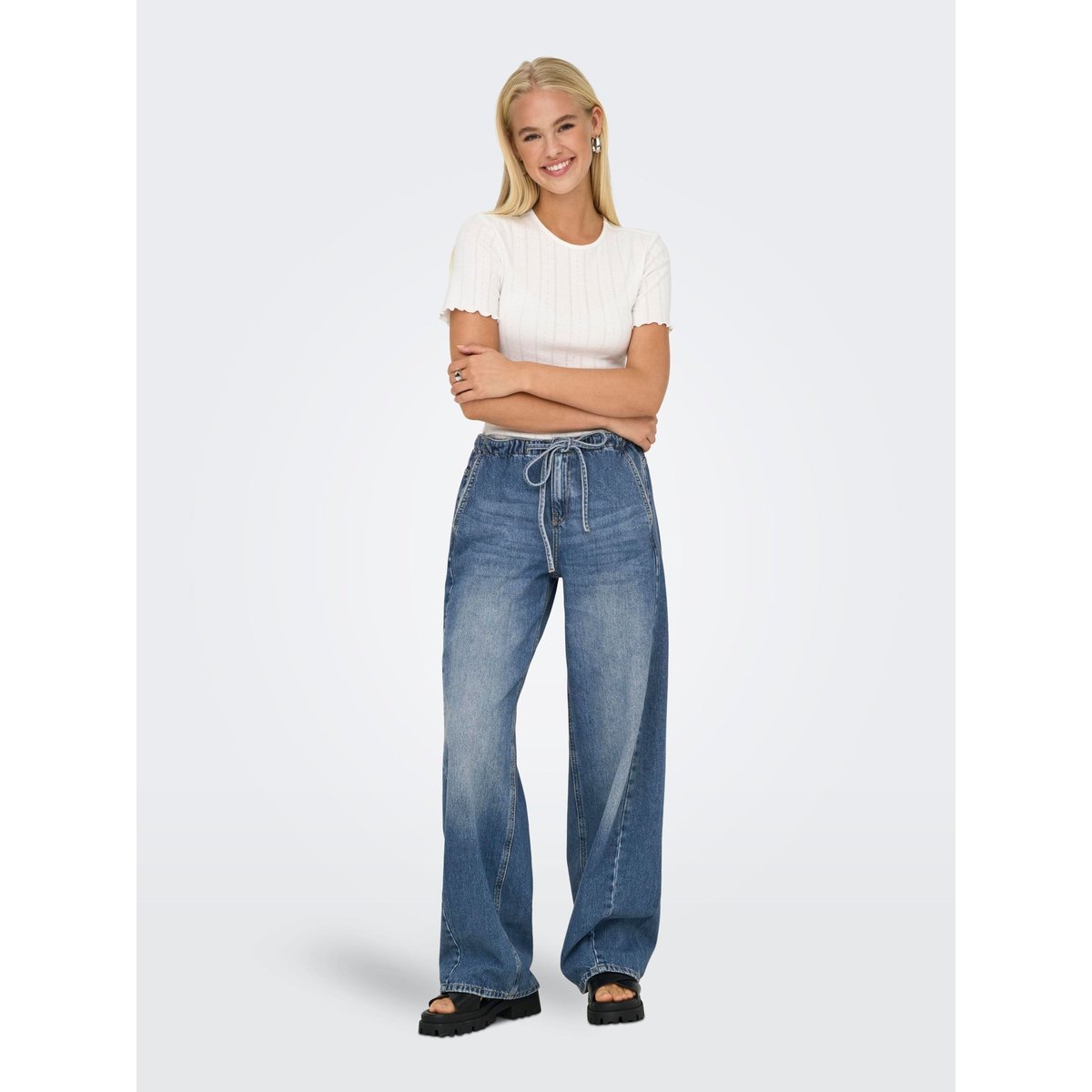 Jean À Jambe Large medium blue denim, ONLY