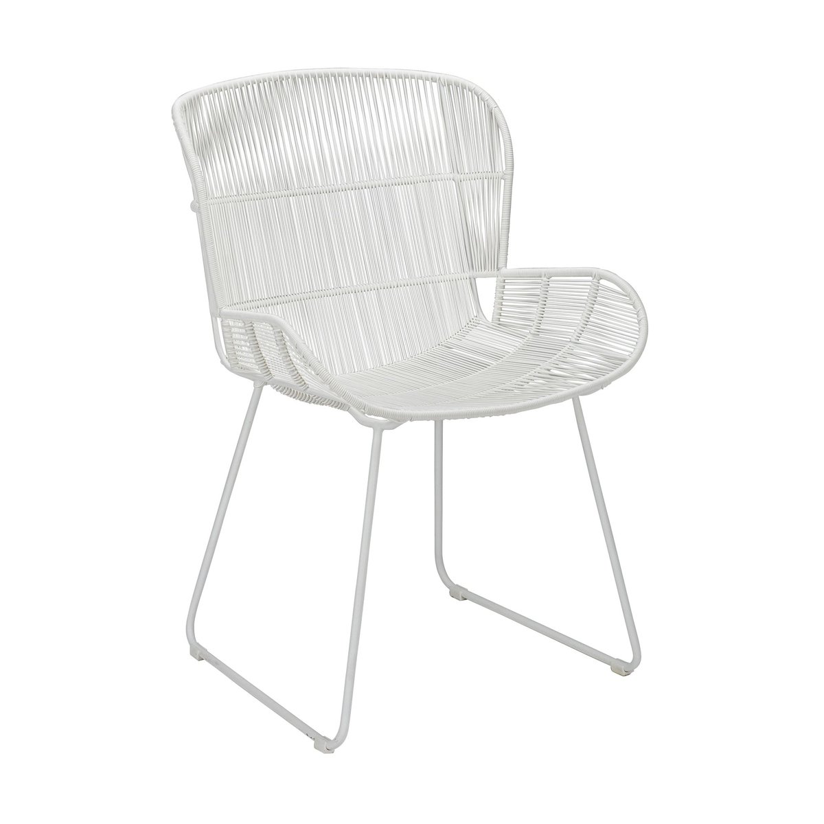 Fauteuil de table extérieur en polypropylène, CON DAO blanc, NOW'S HOME