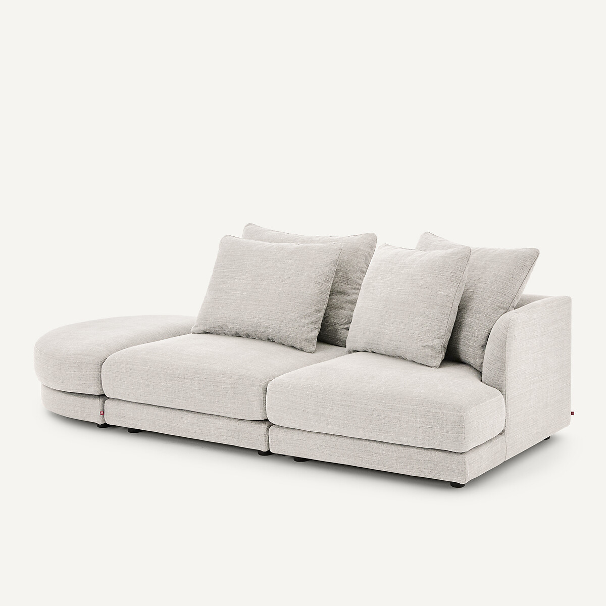 Rechtes Halbsofa, modular, aus Baumwolle und Leinen, TIBERIO beige, AM.PM