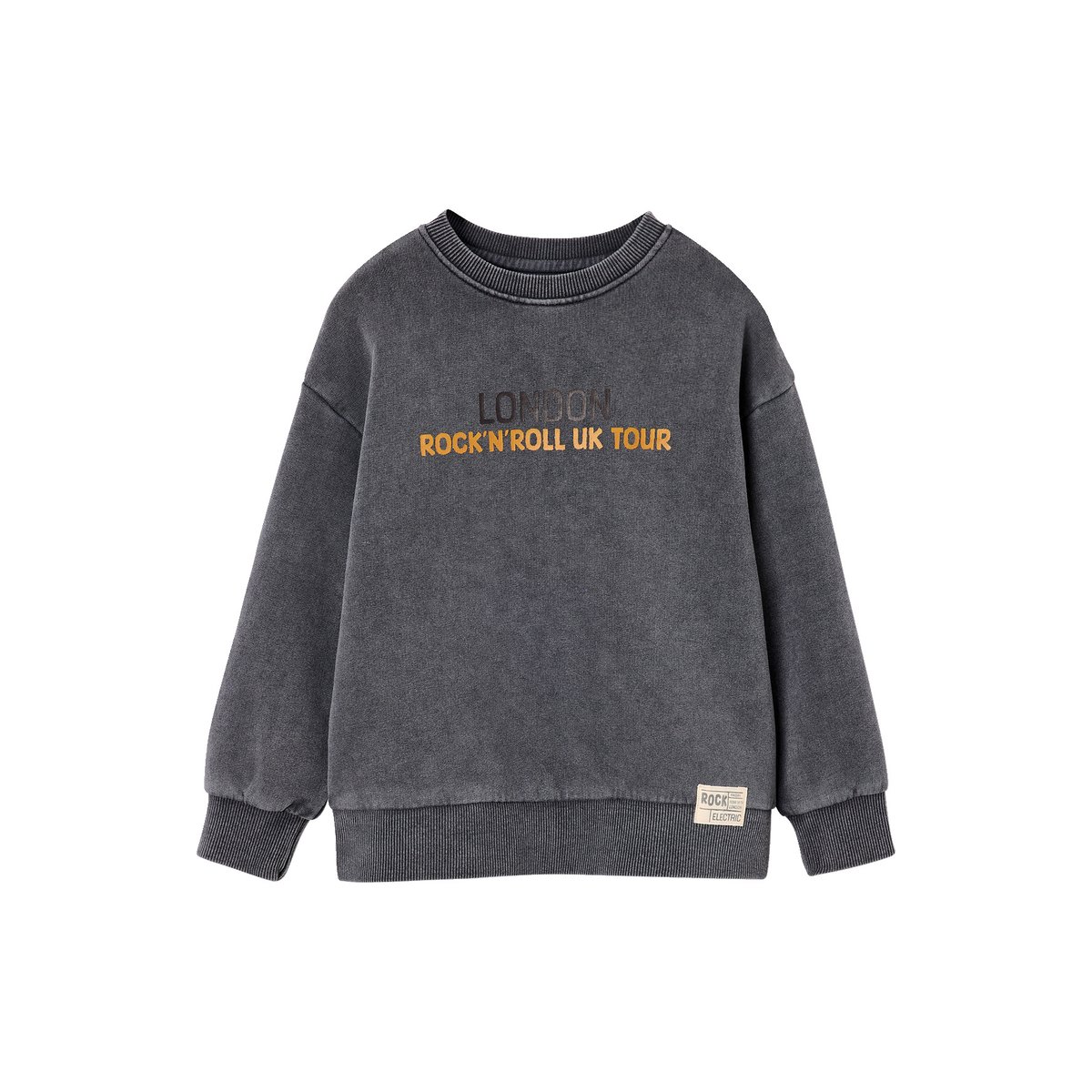 Sweat col rond gris ardoise, VERTBAUDET