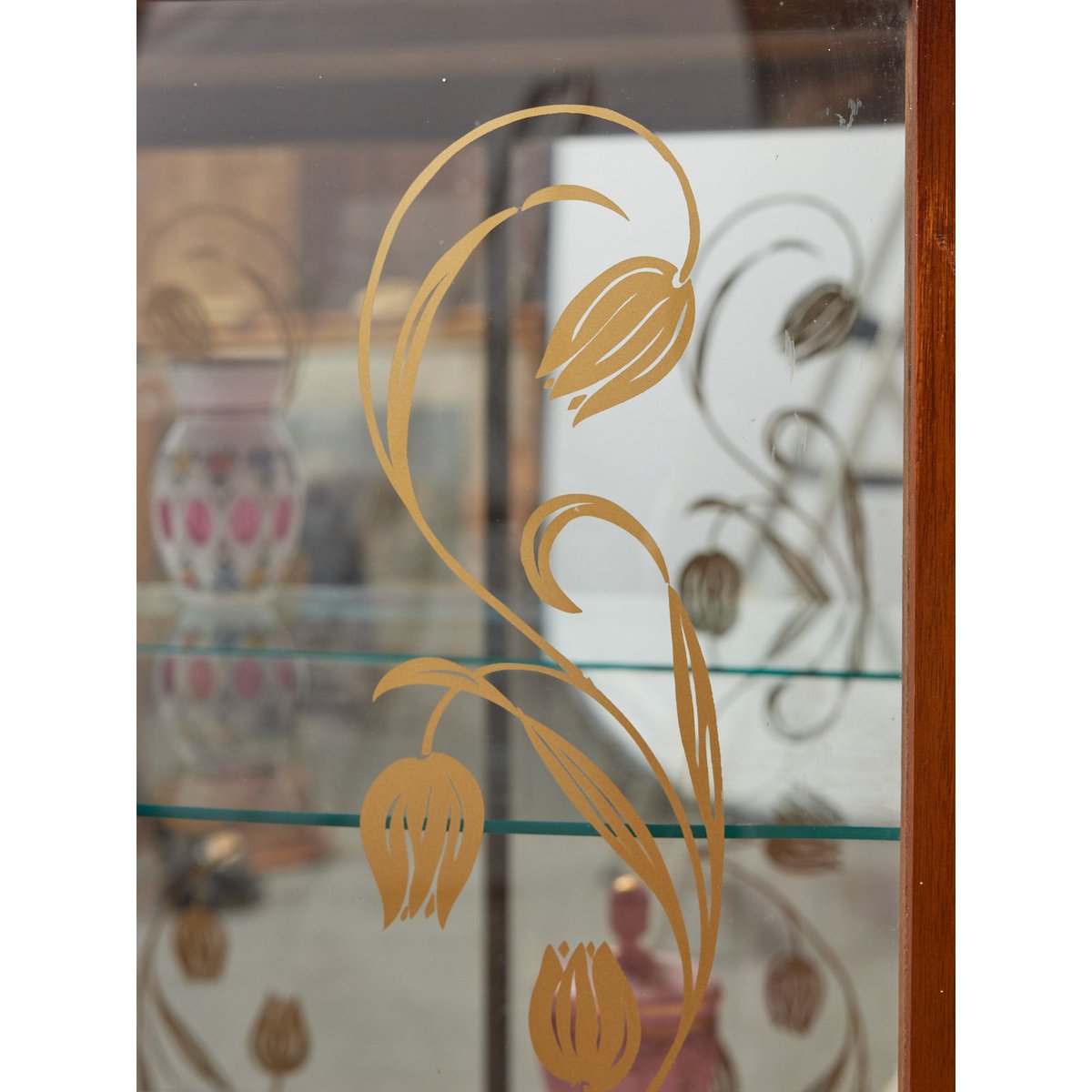 Vitrine florale en bois Victoria N°1297 - Bon état bois foncé, DEBONGOUT