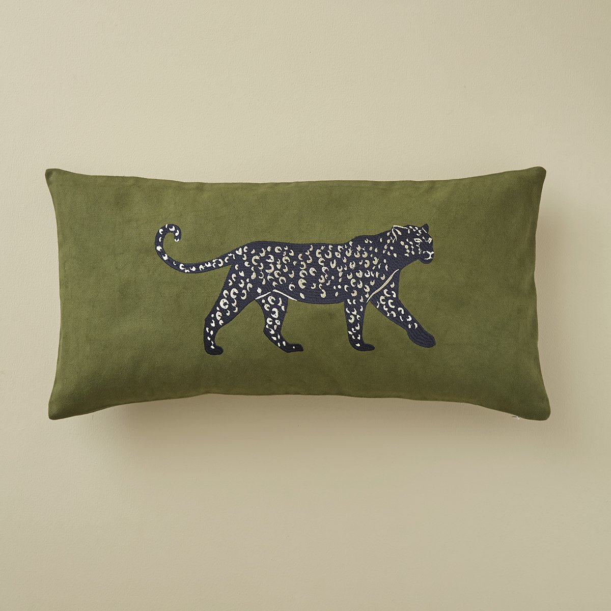 Housse de coussin LEO kaki, SYLVIE THIRIEZ