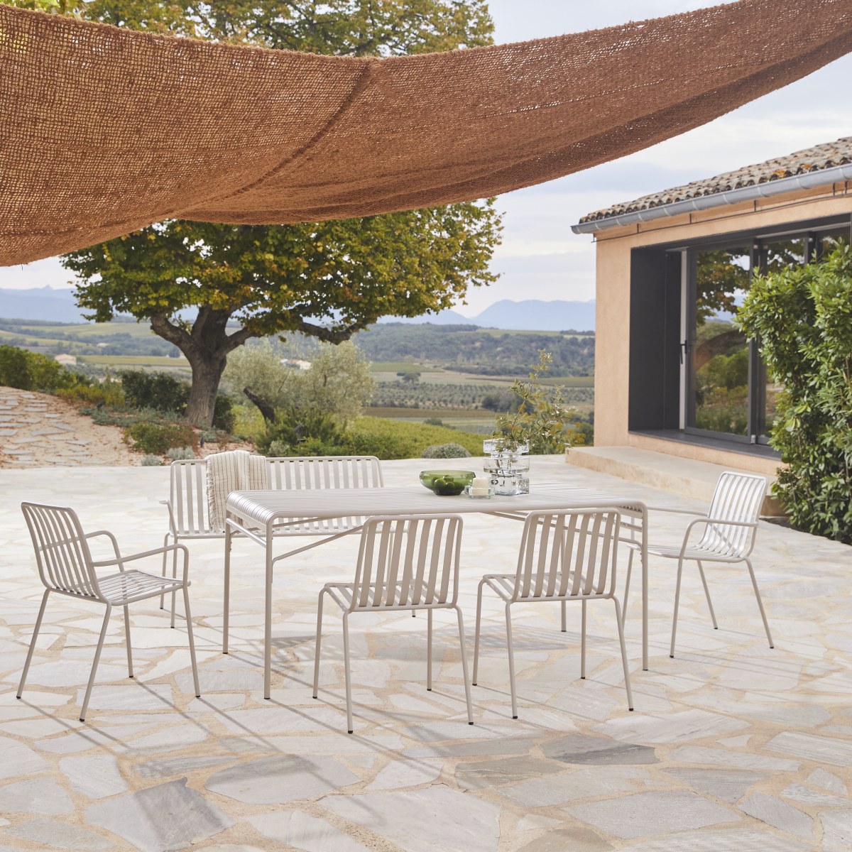 Table de jardin en Métal, GABY beige, TIKAMOON